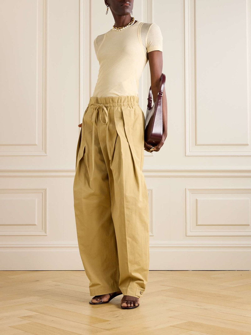 Jil Sander Pleated twill wide-leg pants Beige outlook