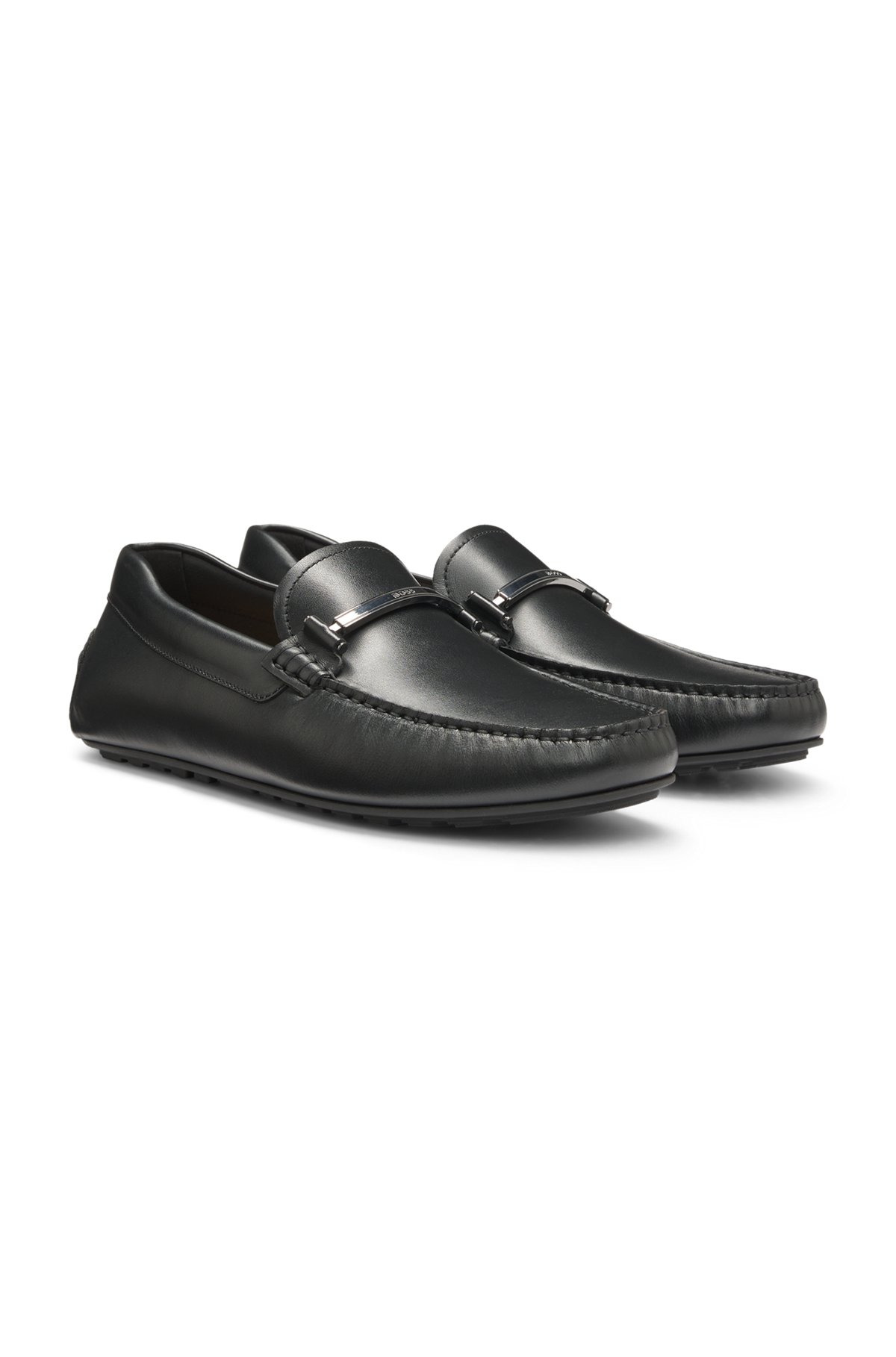 LEATHER LOAFERS WITH BRANDED HARDWARE - 2