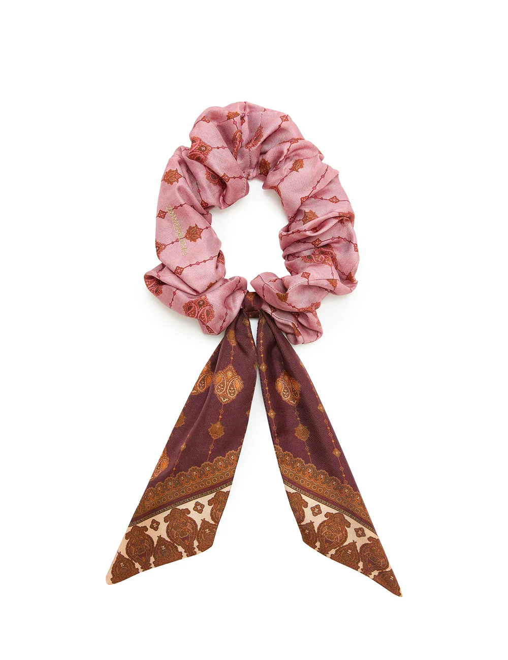 PRINTED SILK TIE SCRUNCHIE - 1