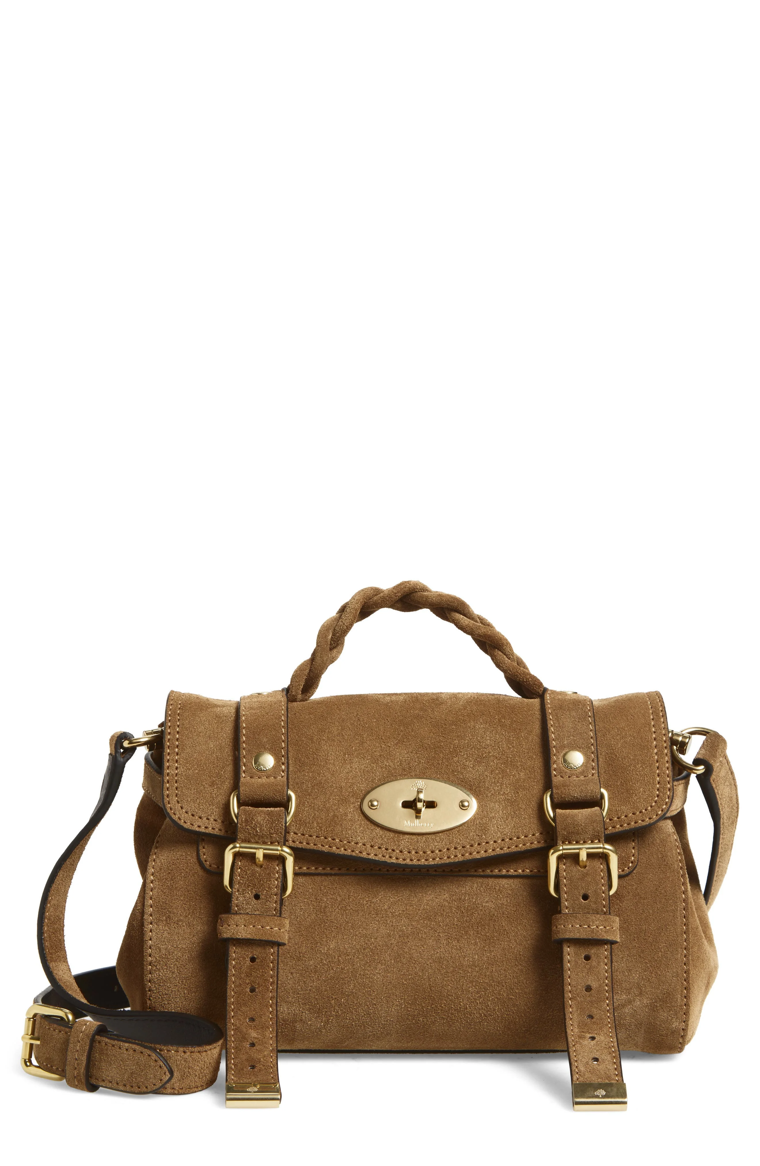 Mulberry Mini Alexa Suede Satchel in Salcombe Sand at Nordstrom - 1