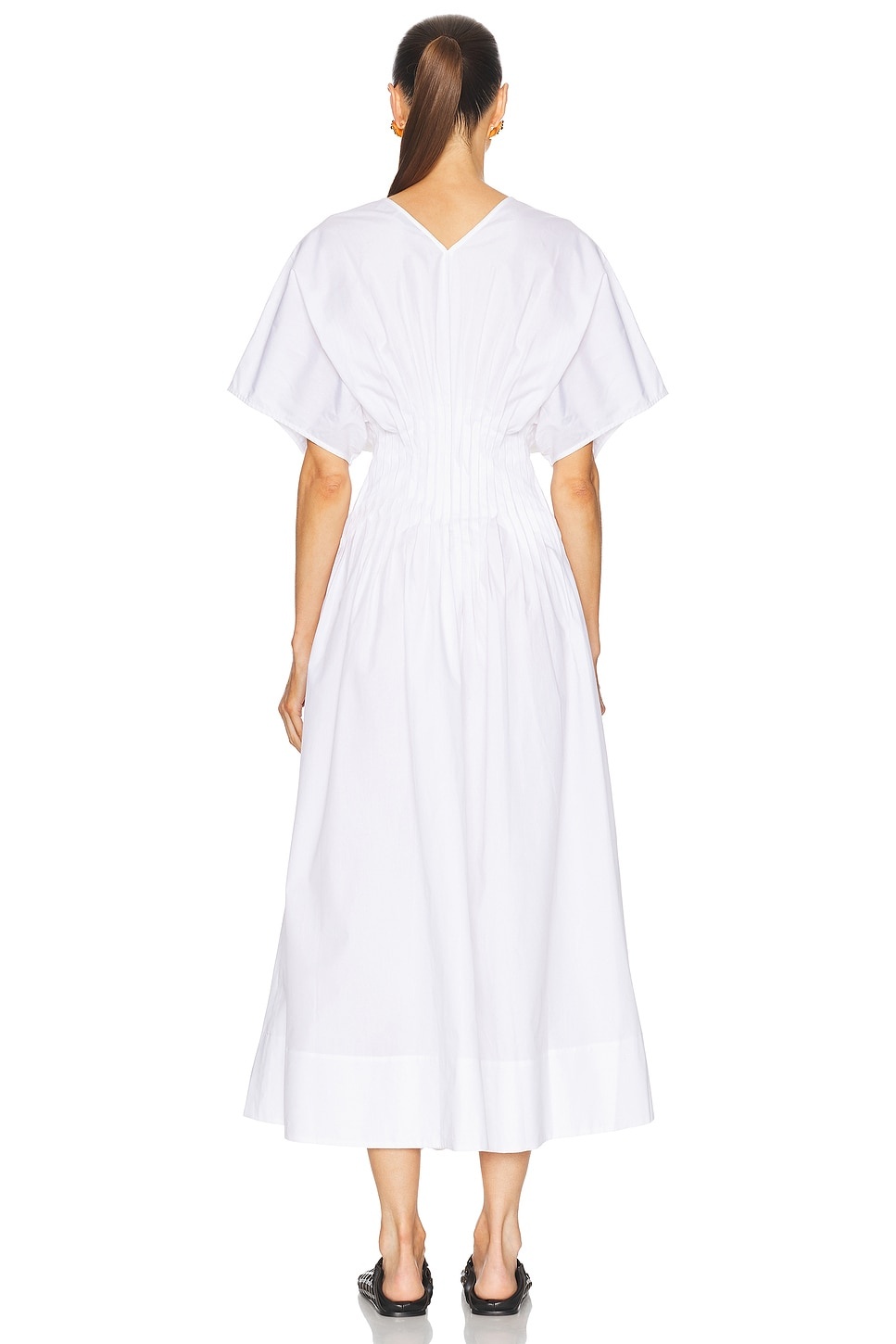 Poplin V Neck Dress - 3