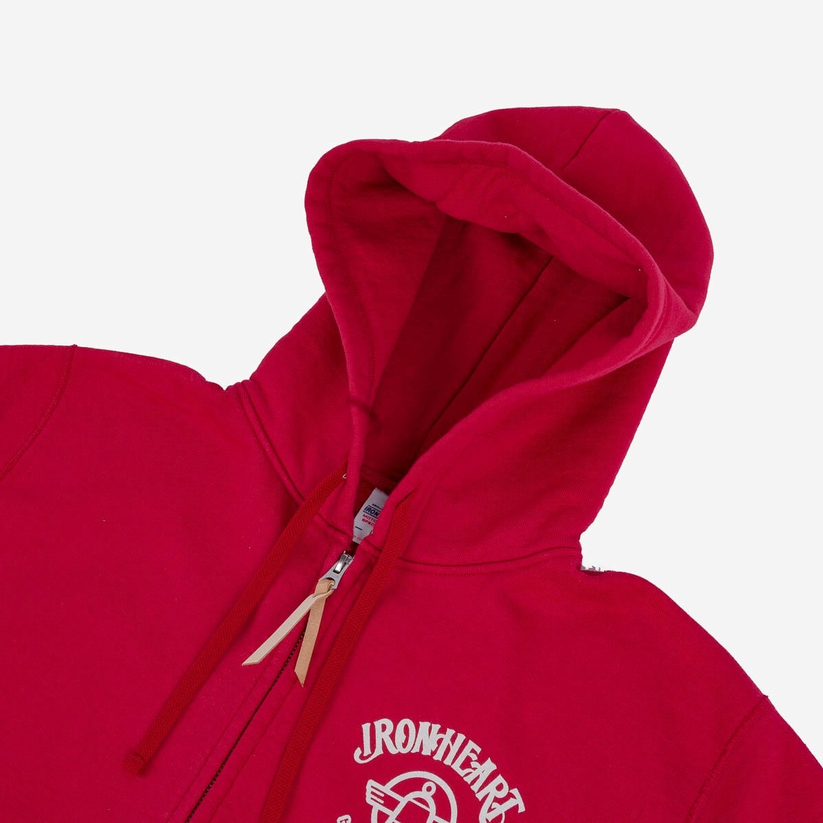 IHSW-65-RED Printed 14oz Ultra Heavyweight Loopwheel Cotton Zippered Hoodie - Red - 6