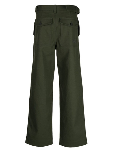 Maison Kitsuné belted-waist straight-leg trousers outlook