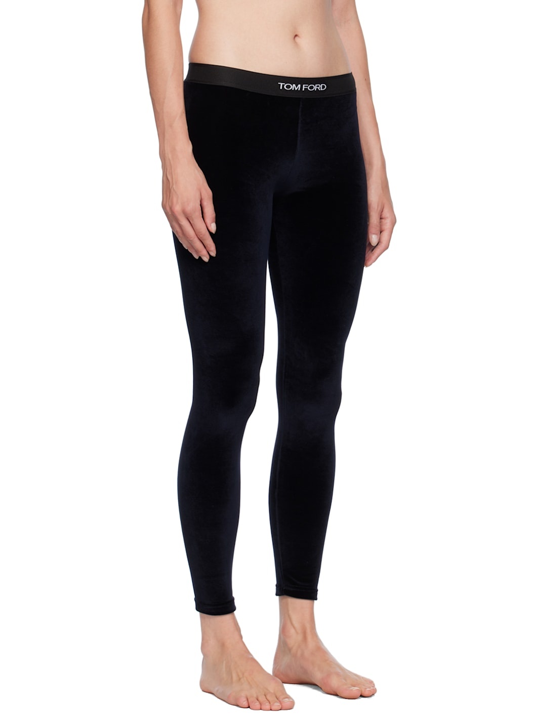 Navy Jacquard-Logo Leggings - 2