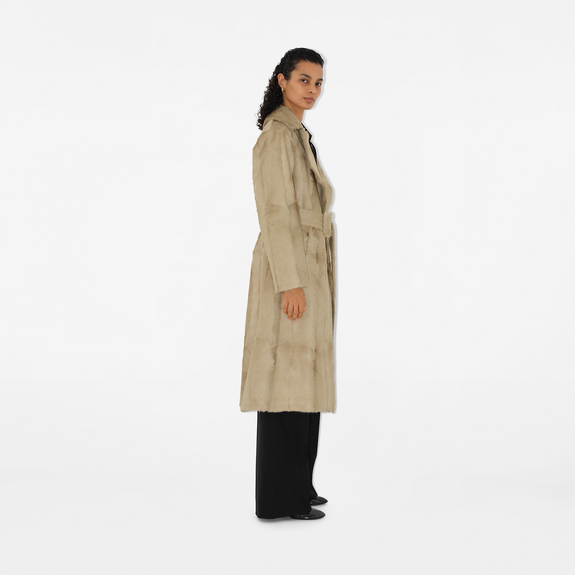Long Goat Hair Trench Coat - 3