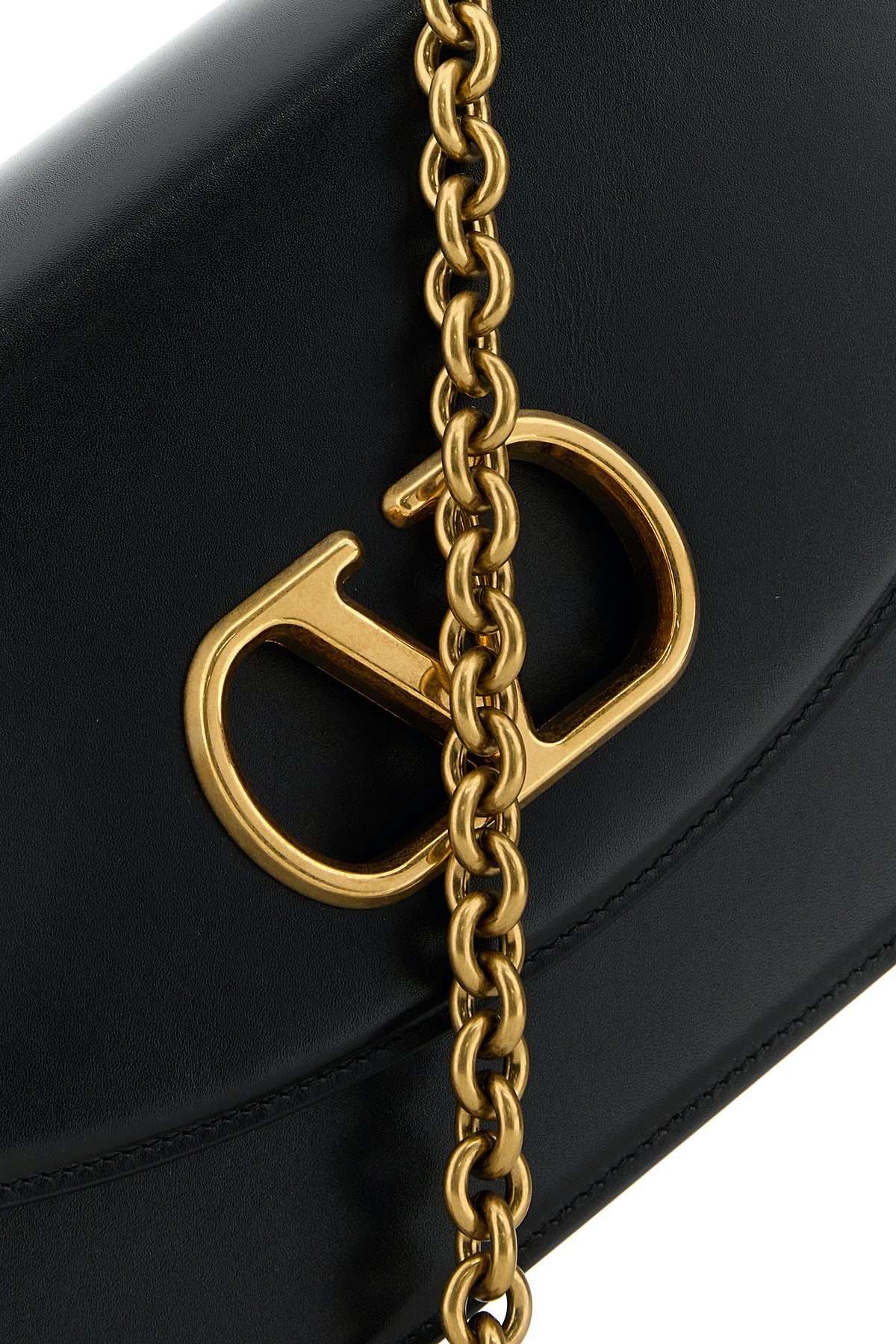 Black leather Vain shoulder bag - 4