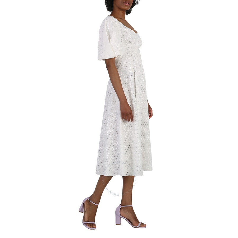 Kenzo Ladies Off White Broderie Anglais Embroidered Midi Dress - 5