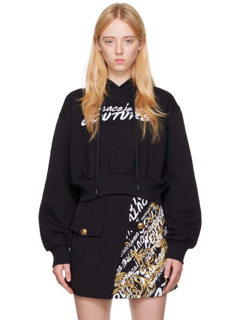 Black Embroidered Hoodie 1