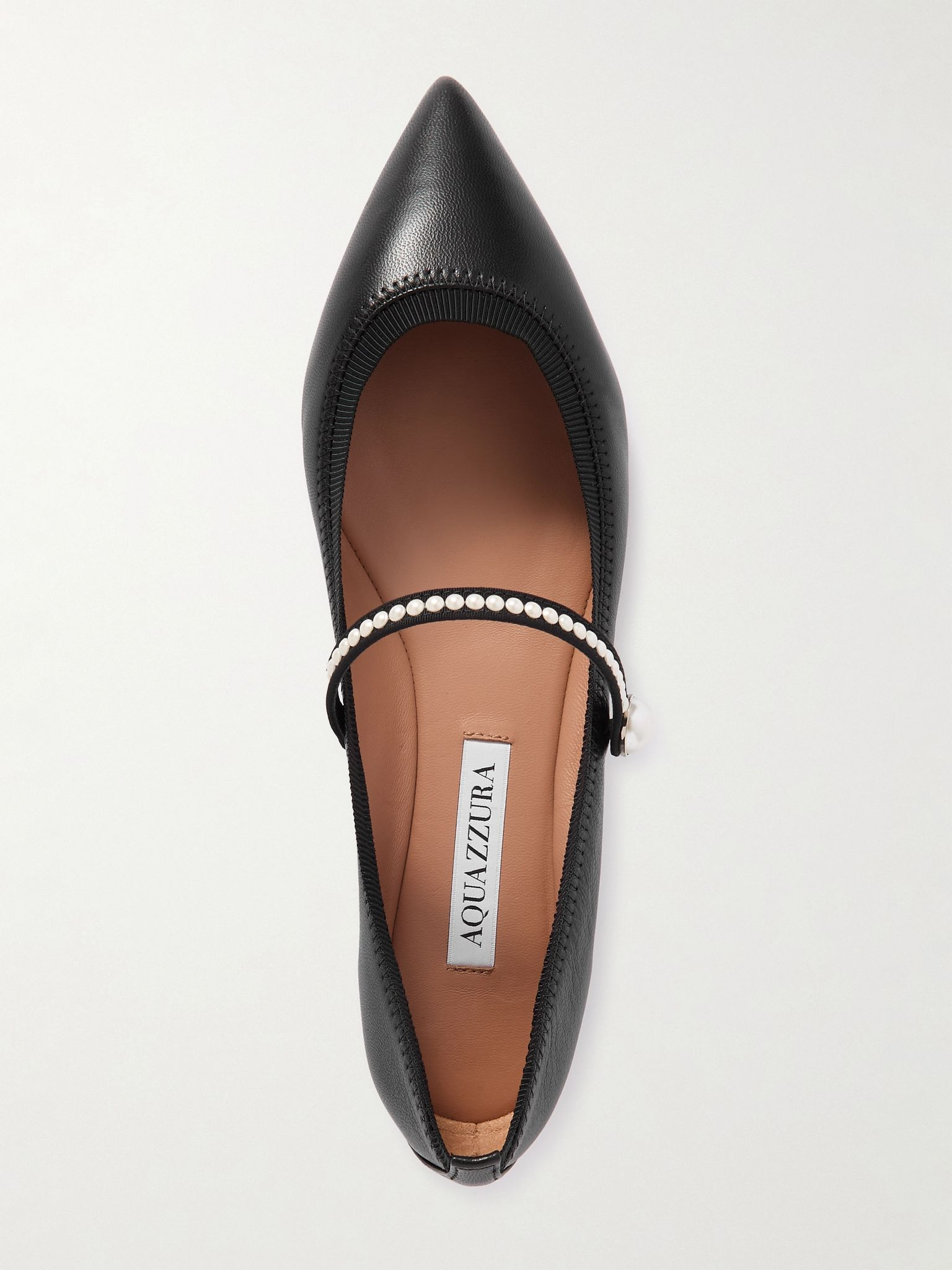 Romy embellished leather flats Black - 5
