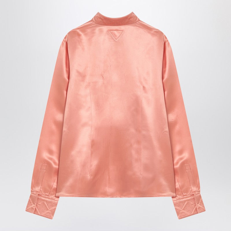 Prada Coral-Coloured Shirt In Silk Blend Women - 2