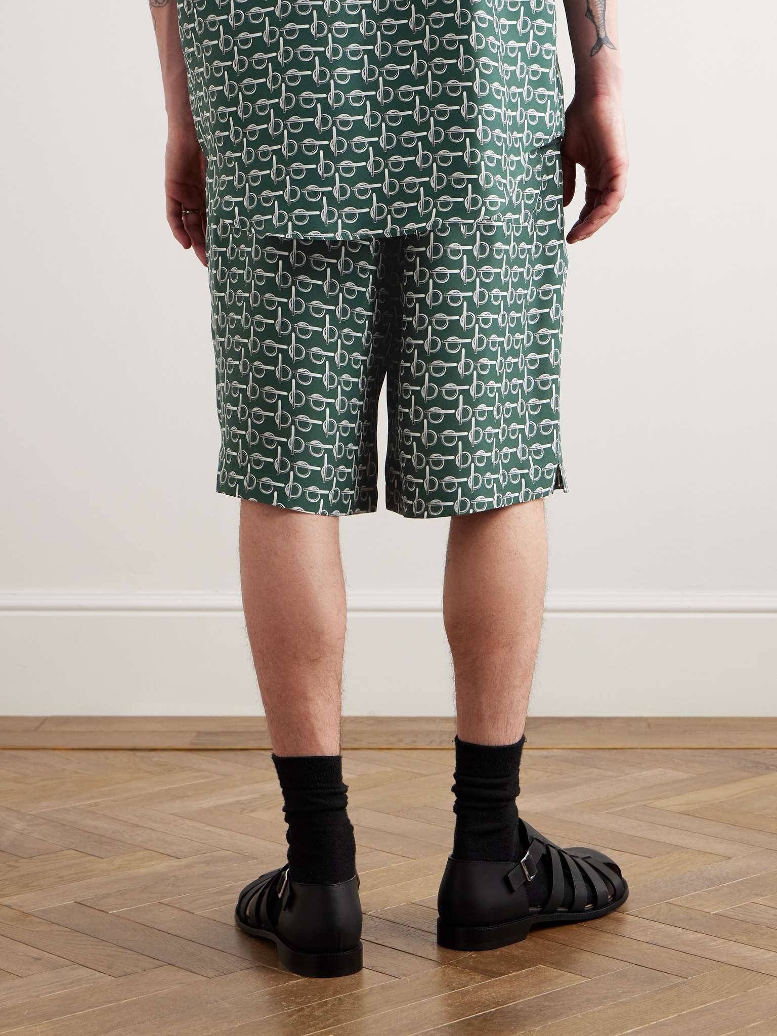 Straight-Leg Printed Silk-Poplin Shorts - 4