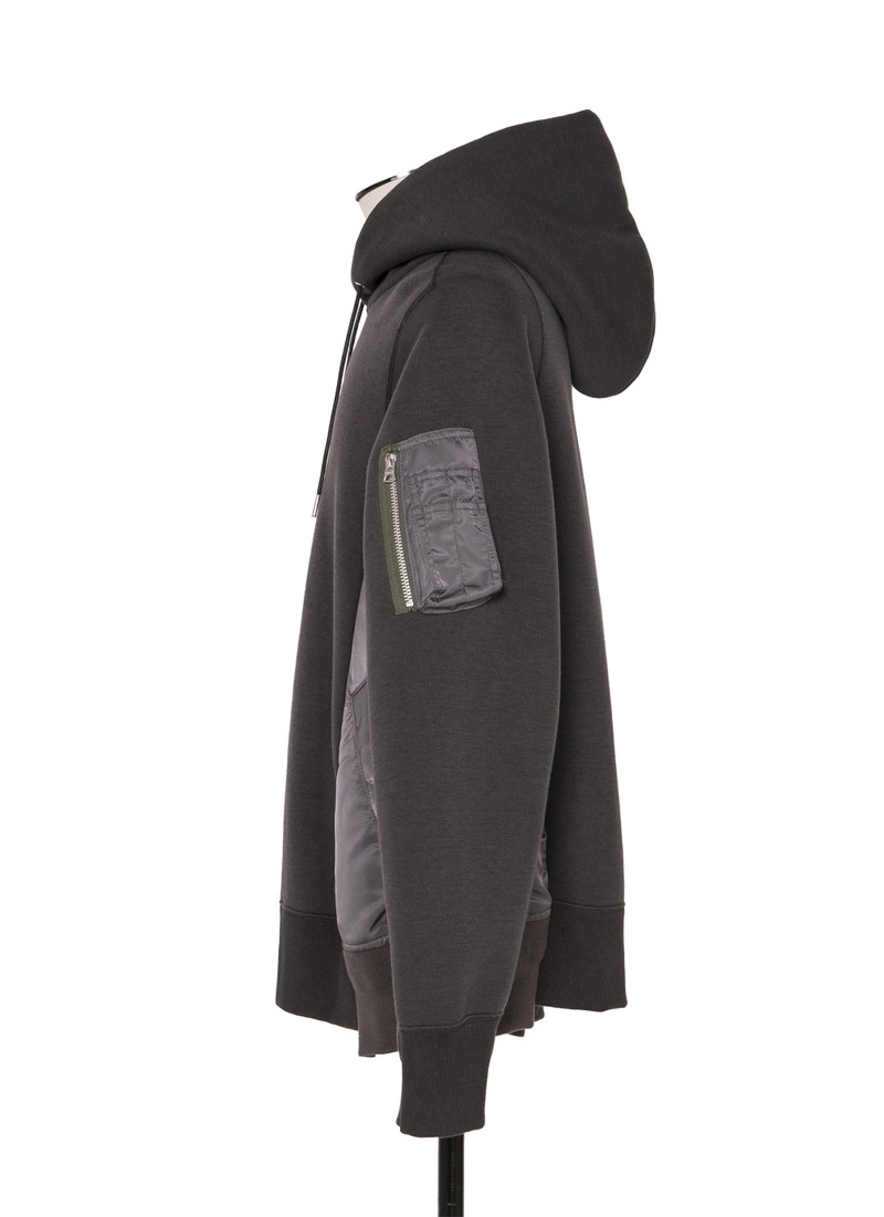 sacai Sponge Sweat x Nylon Twill Hoodie outlook