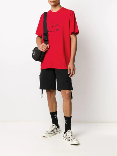 MSGM embroidered motif cotton T-shirt  outlook