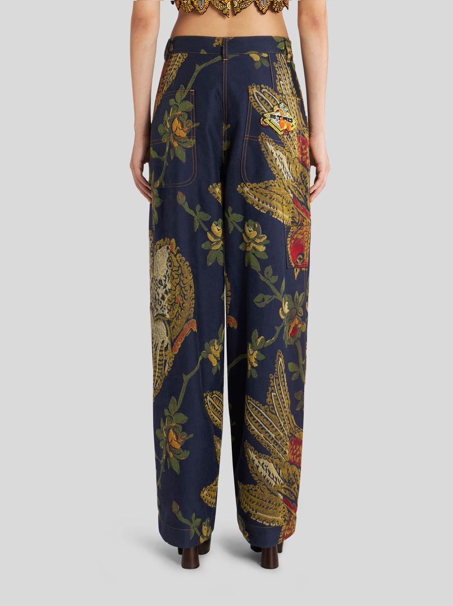 DENIM JACQUARD CARGO JEANS - 4