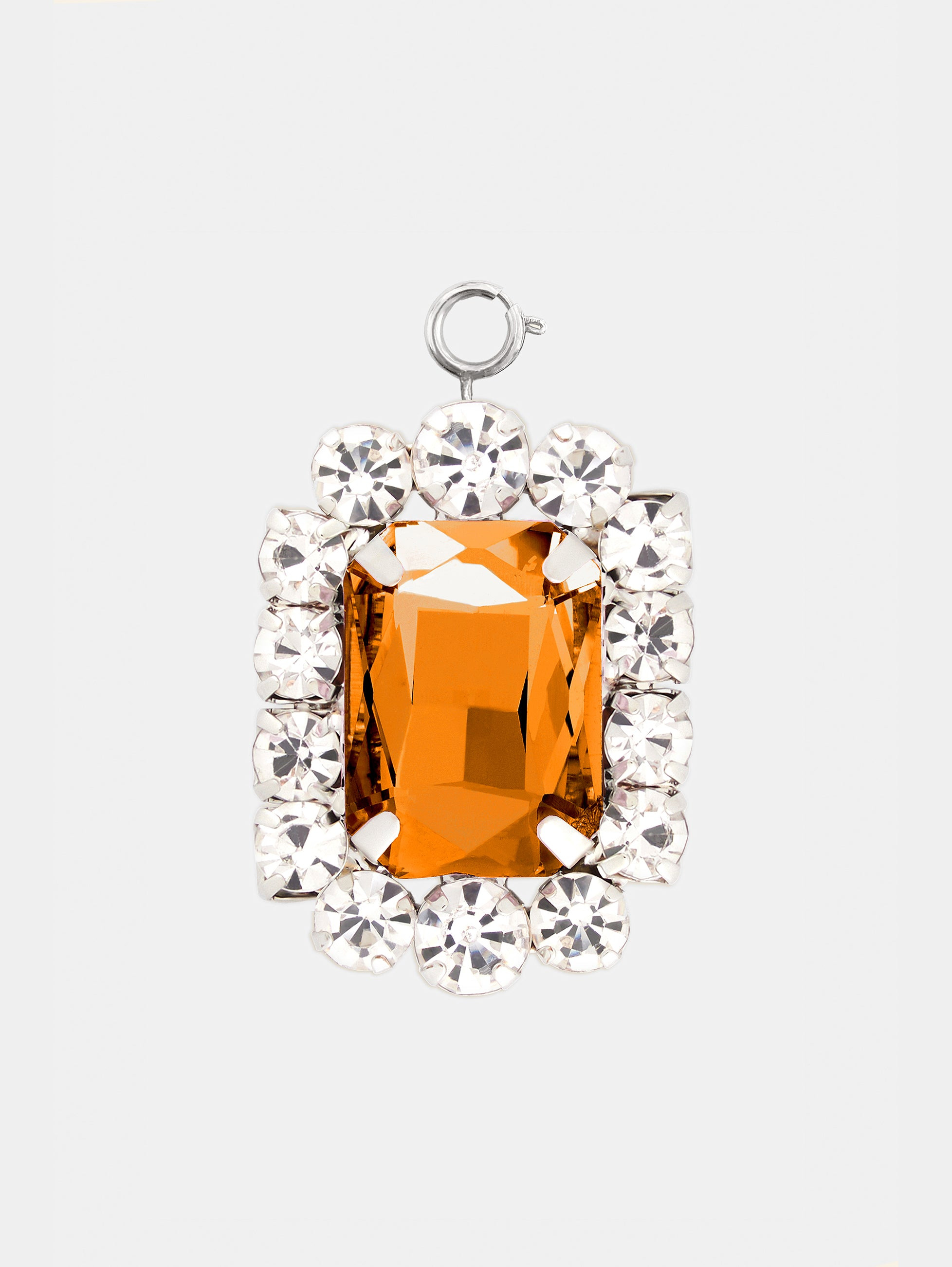 SQUARED CHARM WITH ORANGE CRYSTAL - 1