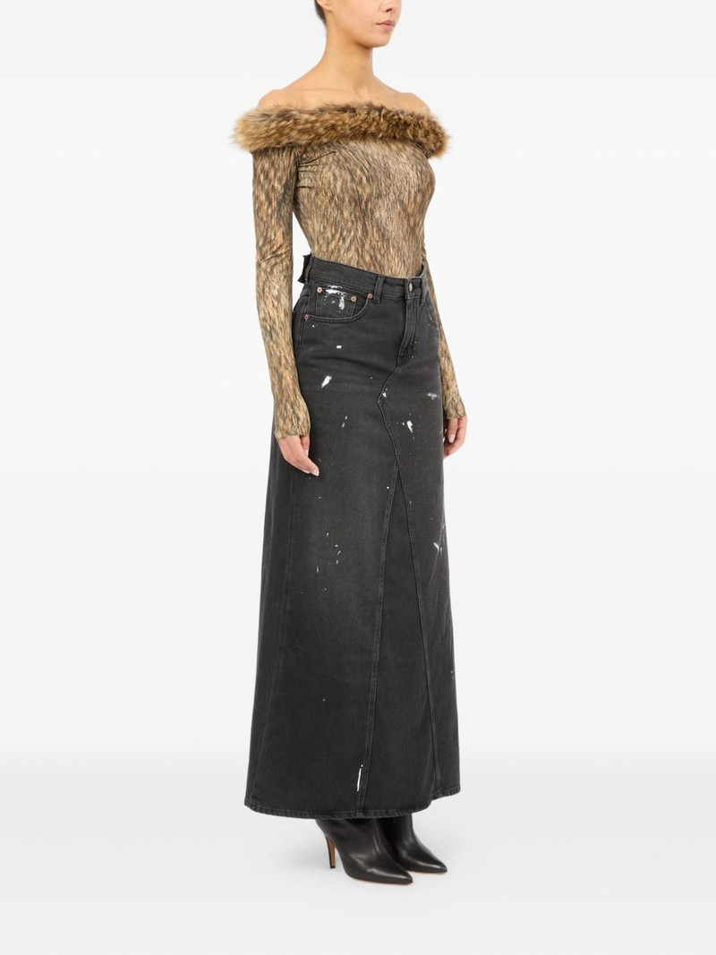 paint-splatter denim skirt 3