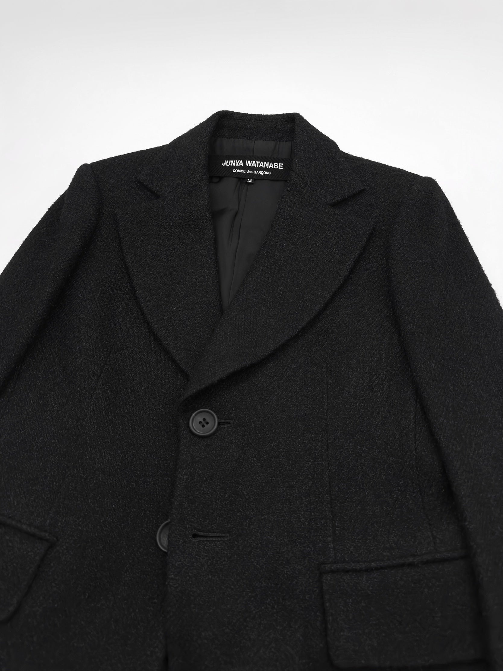 Junya Watanabe Fall 2002 Black Wool Tweed Blazer M - 5