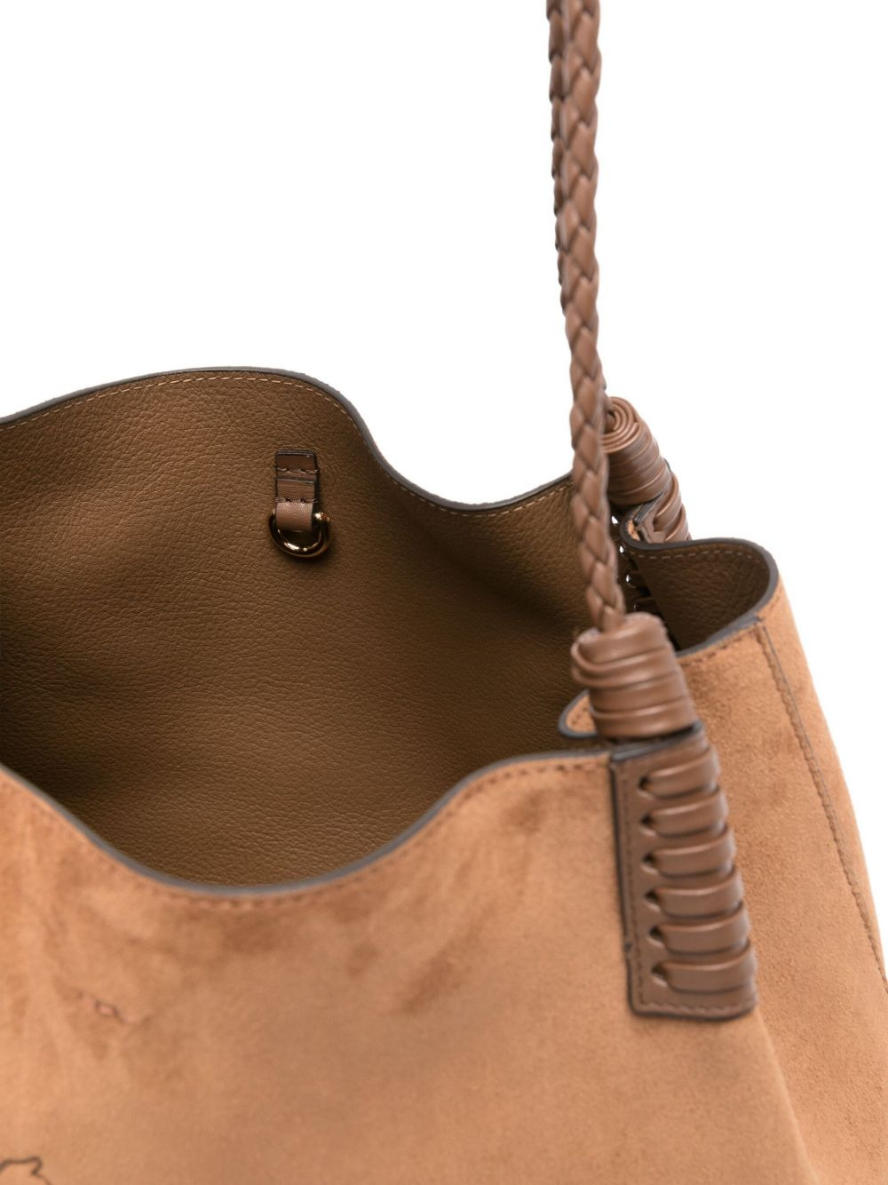 Libra braided-handle suede tote bag - 5