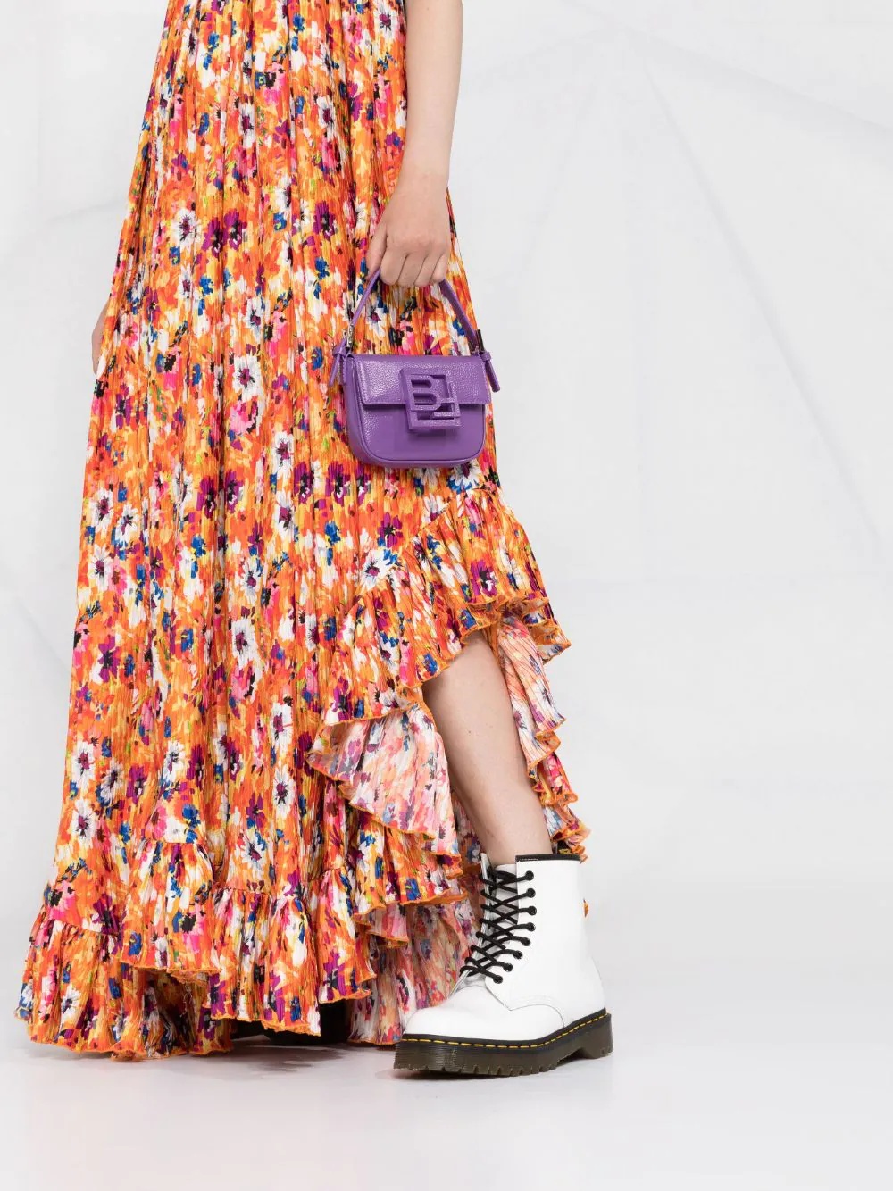 floral print pleated maxi dress - 5