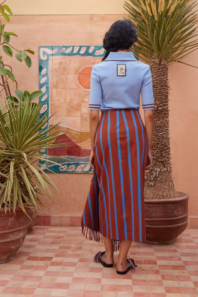 Noura Knit Polo Blue 4