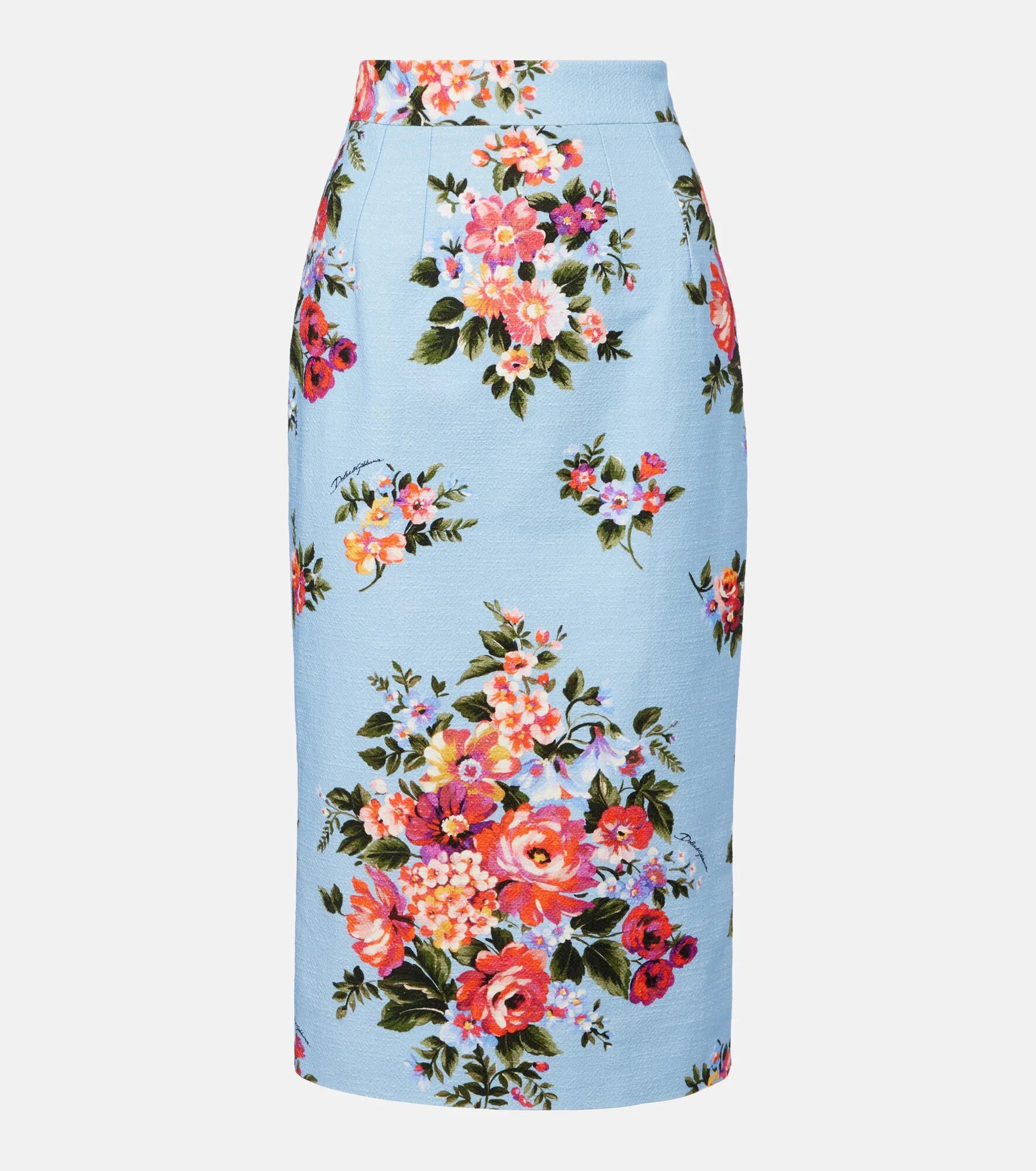 Floral cotton pencil skirt - 1