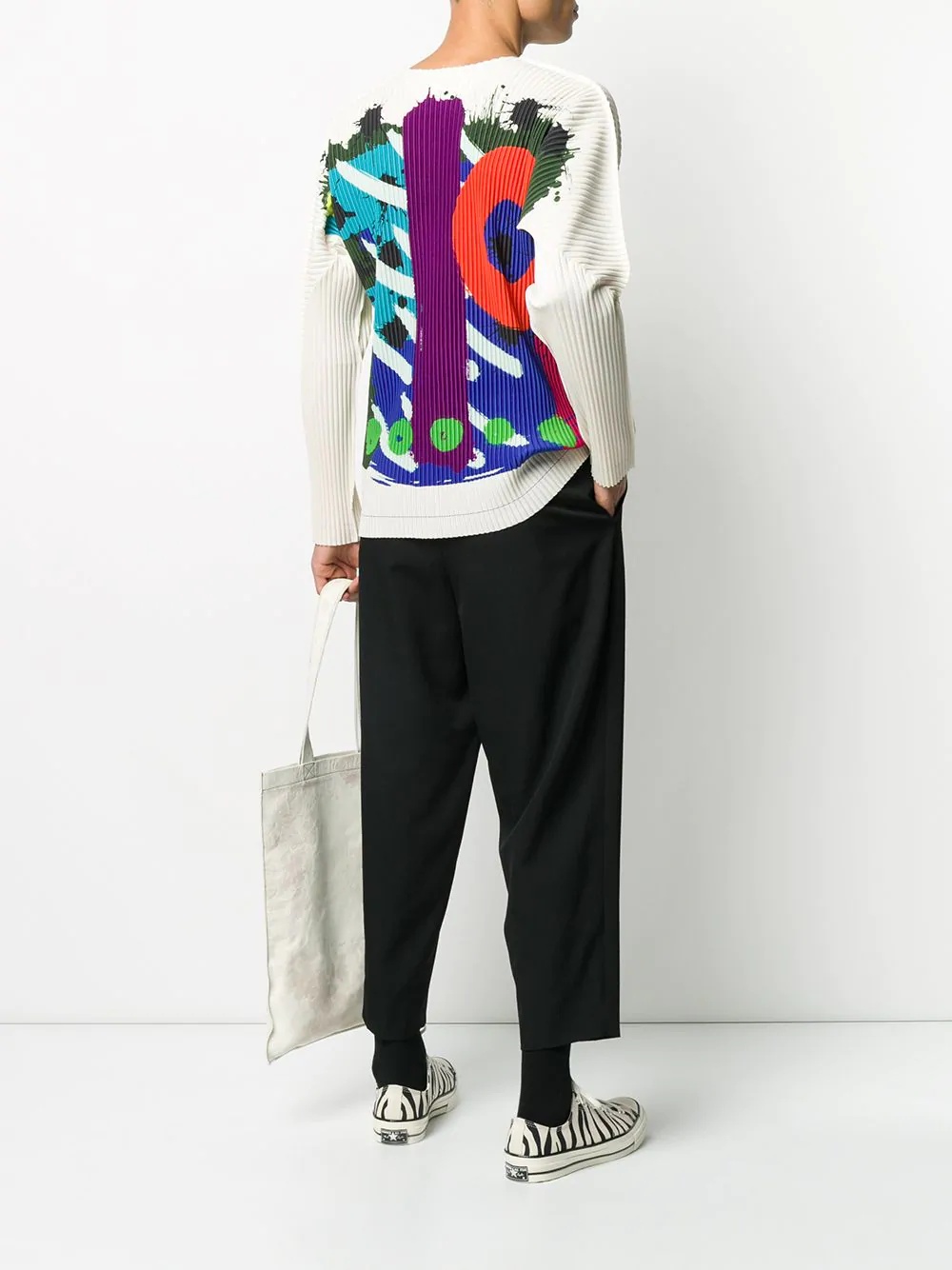 graffiti-print ribbed sweatshirt - 2