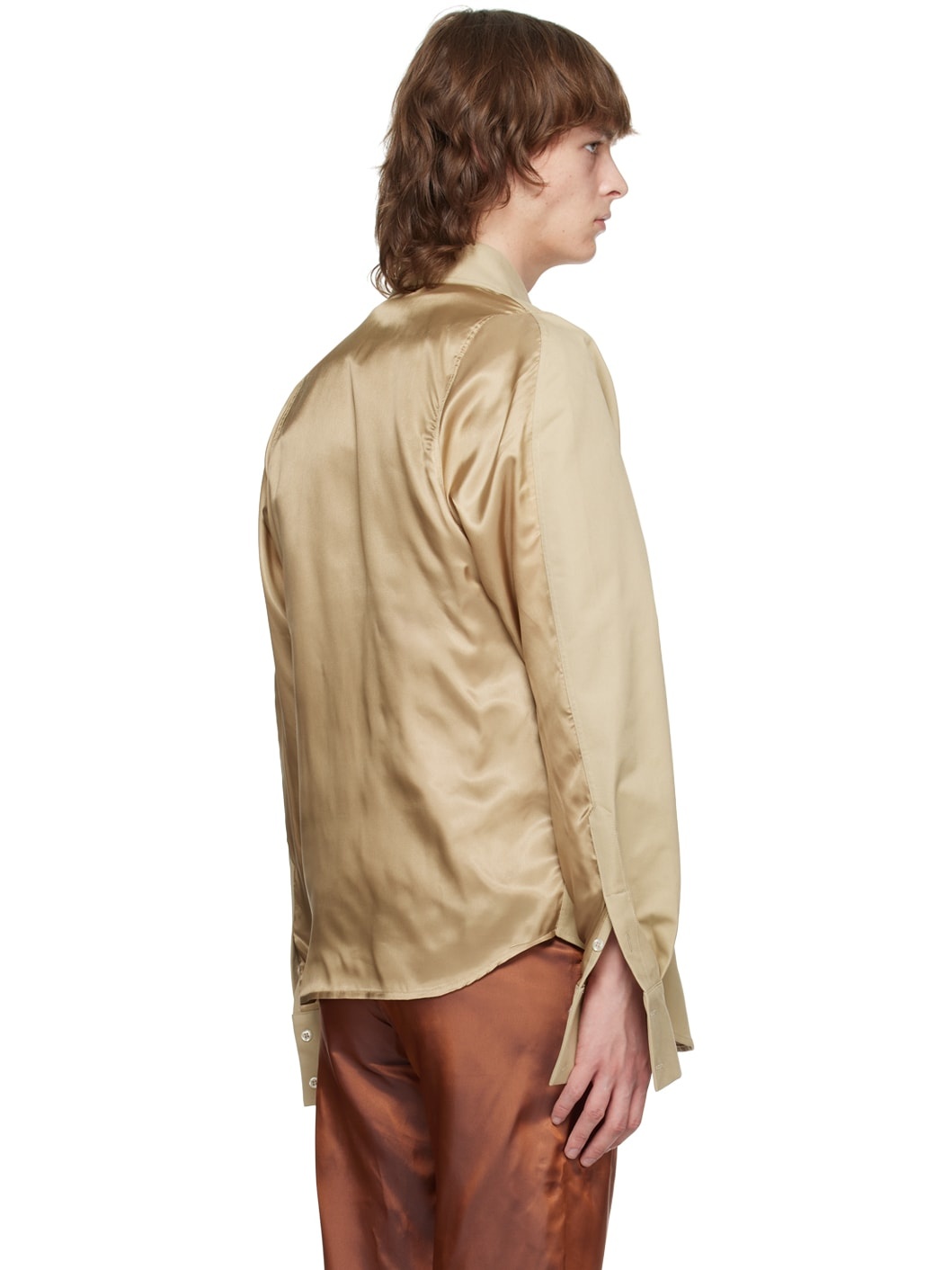 Beige Row Back Shirt - 3