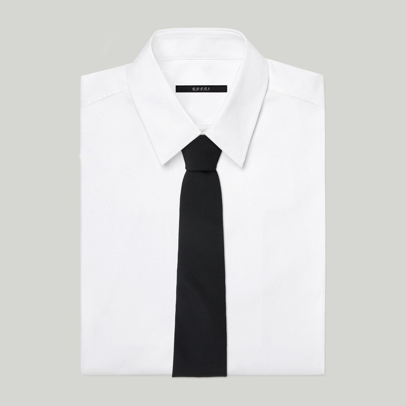 GUCCI Acetate viscose tie with Double G outlook