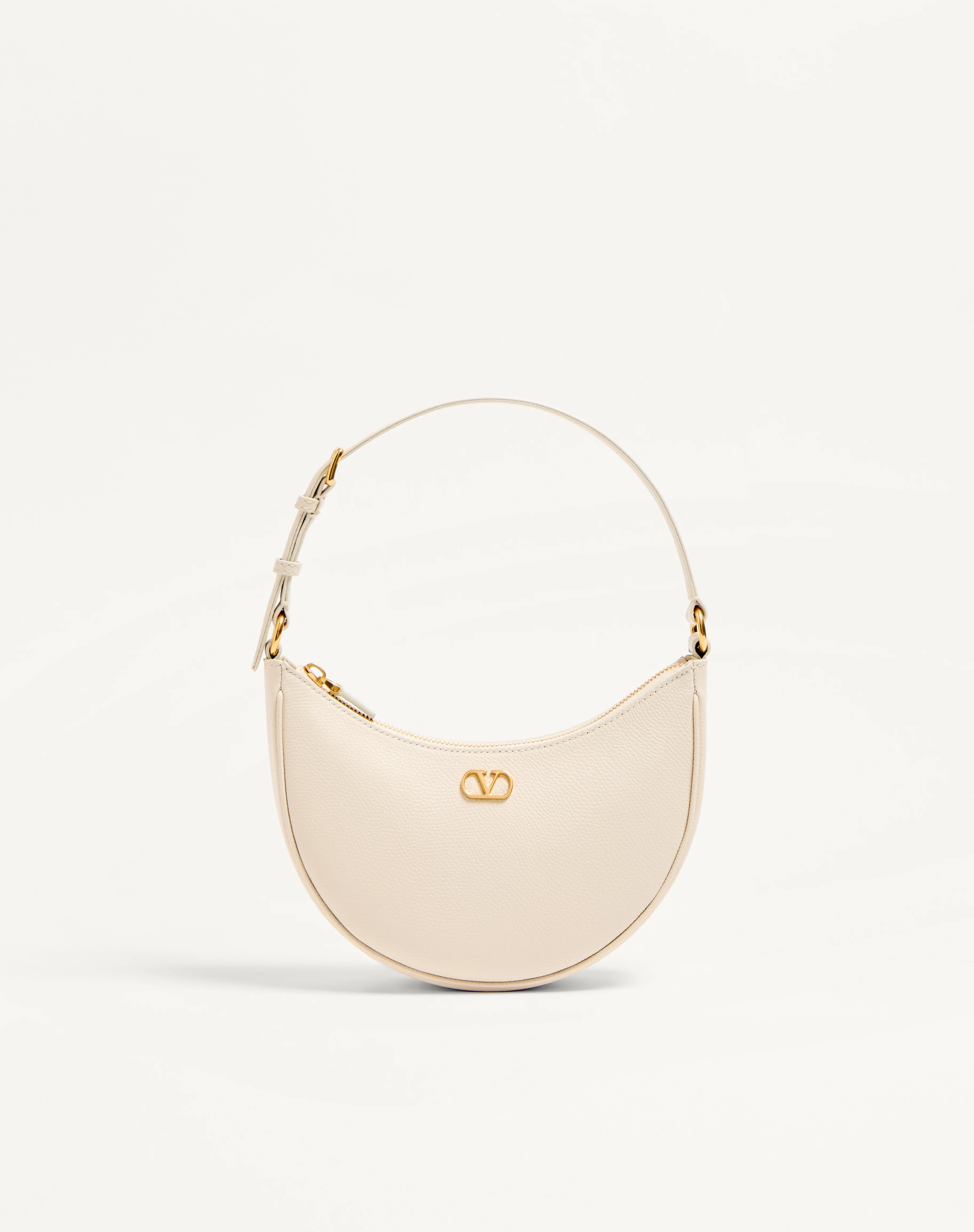 VLOGO SIGNATURE MINI HOBO BAG IN GRAINY CALFSKIN - 1