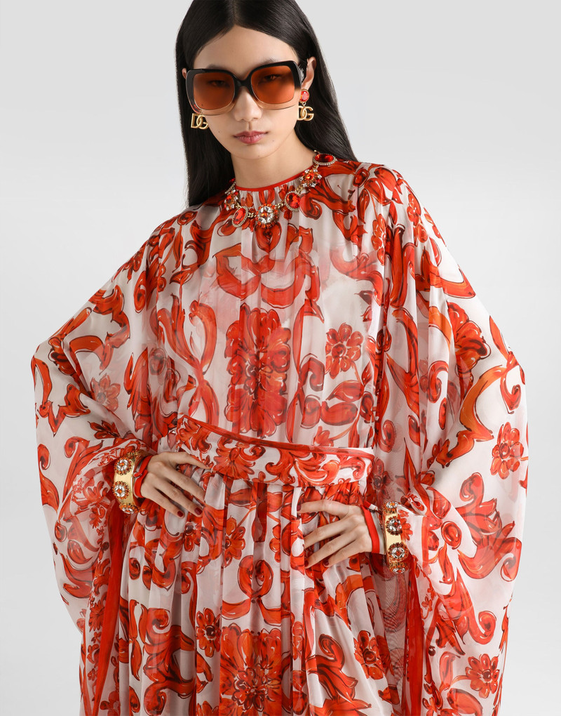 Majolica-print long kaftan dress 4