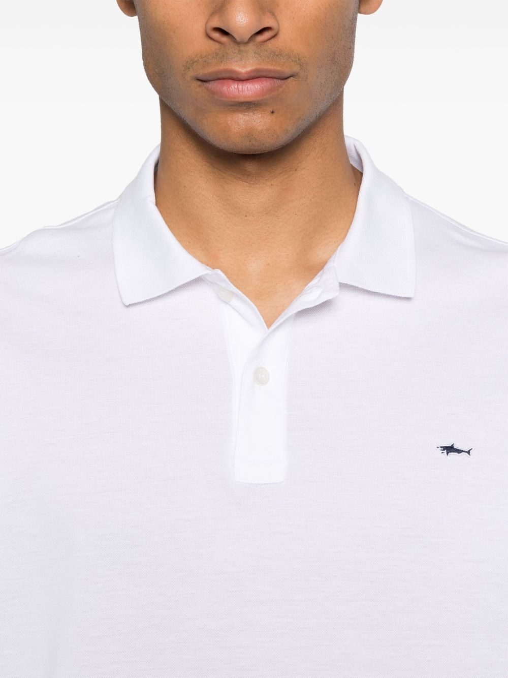 logo-patch polo shirt - 4