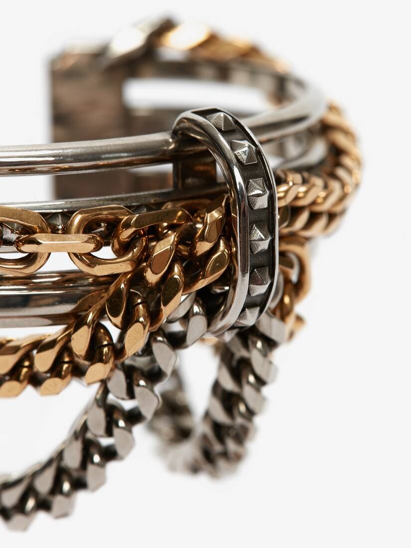Punk Chain Bracelet in Antique Silver/antique Gold - 3