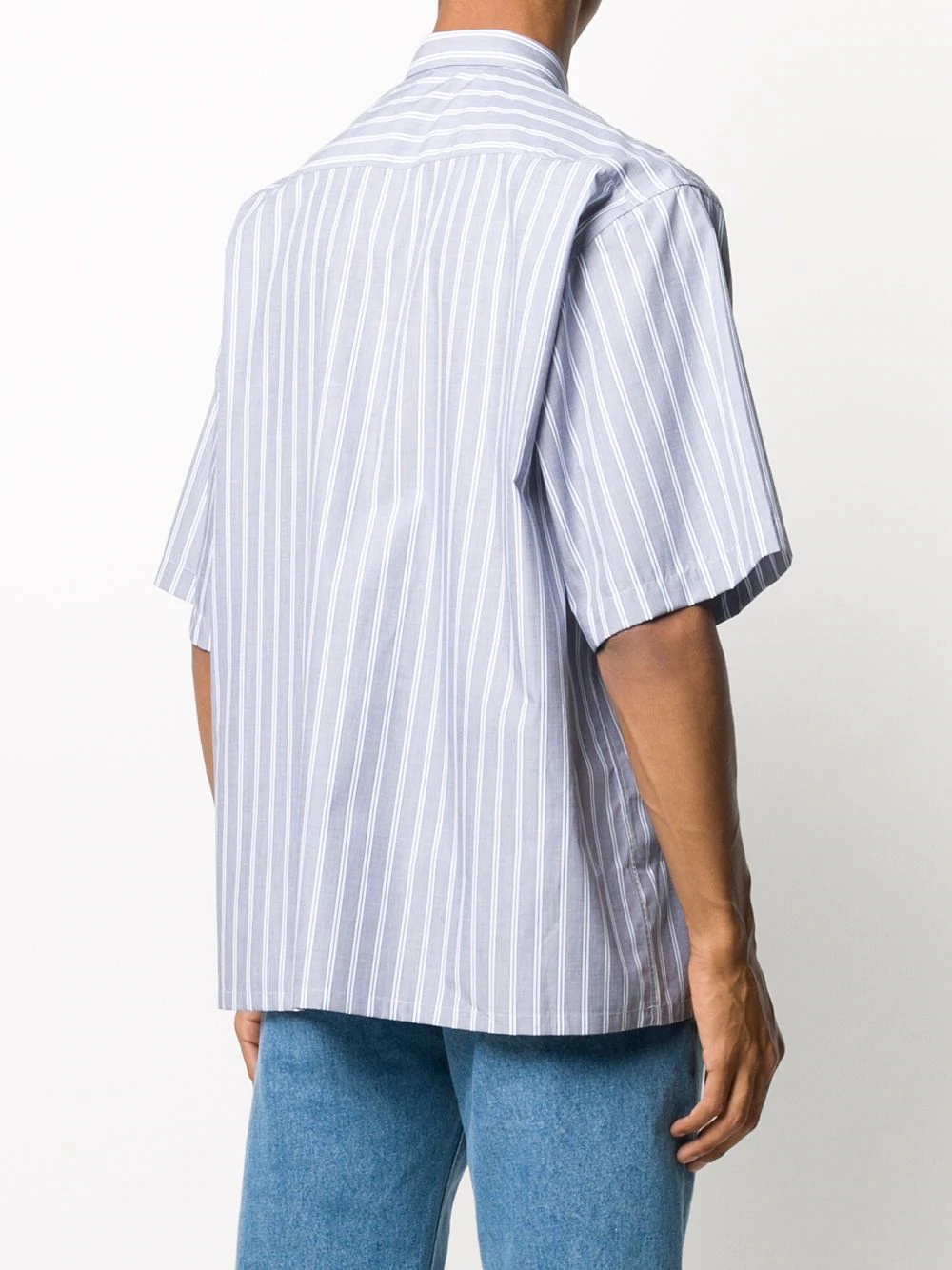 vertical-stripe short-sleeve shirt - 4