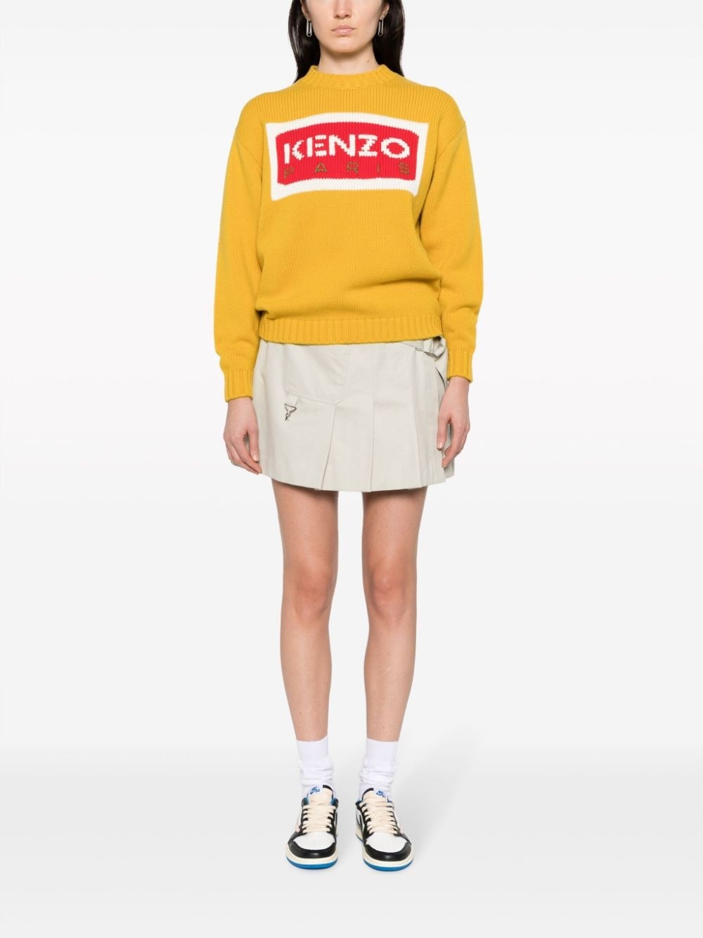 intarsia-knit logo jumper - 2