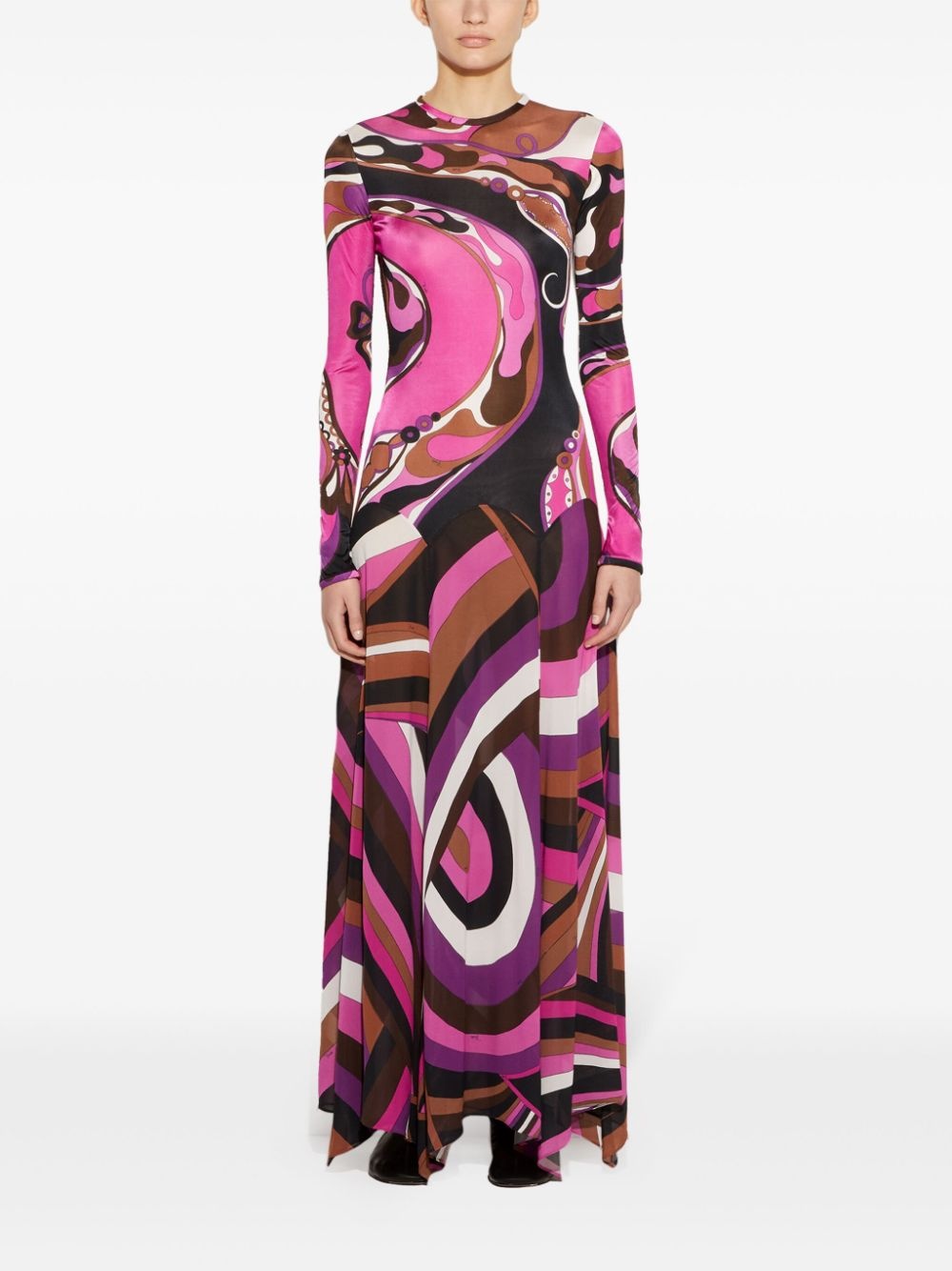 Orchidee and Iride-print maxi dress - 2