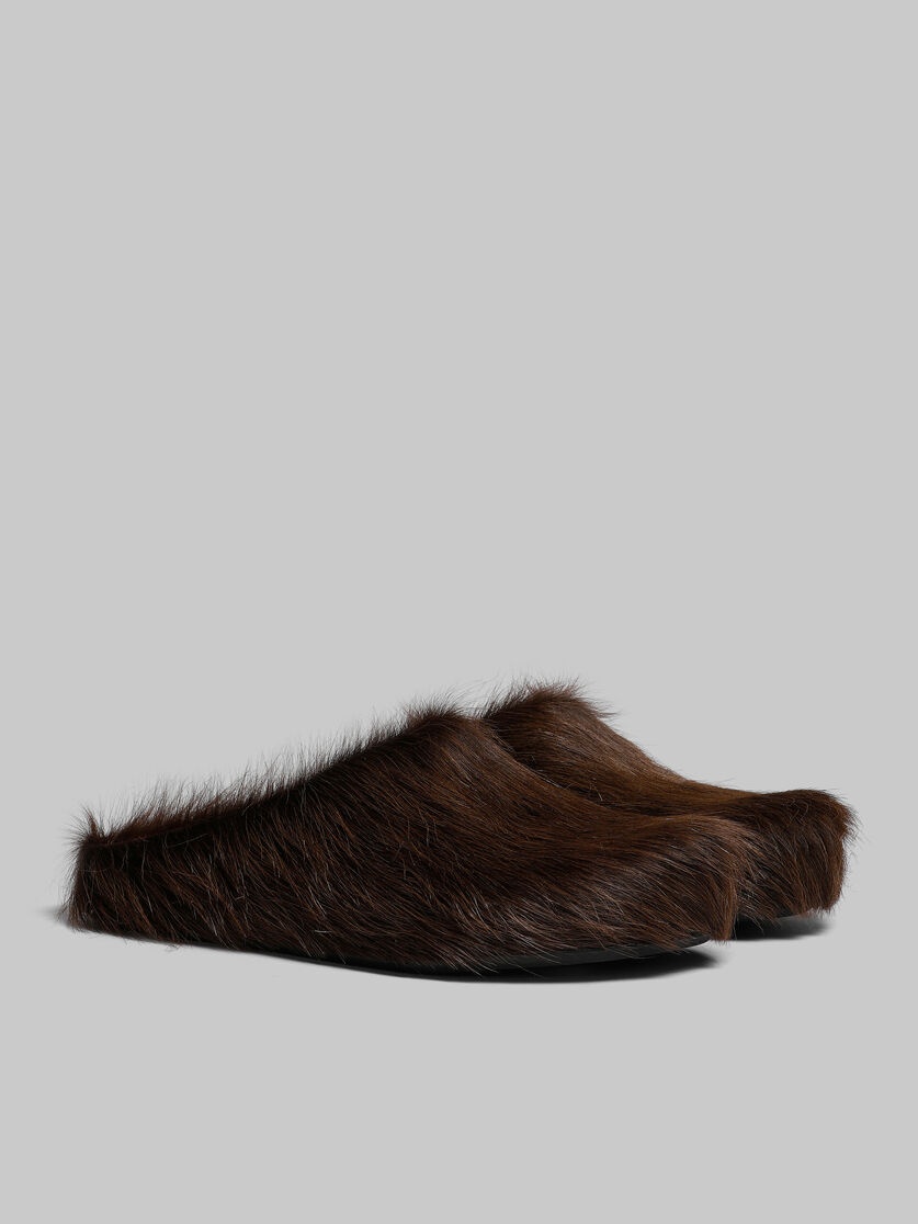 DARK BROWN LONG-HAIR CALFSKIN FUSSBETT SABOT - 2