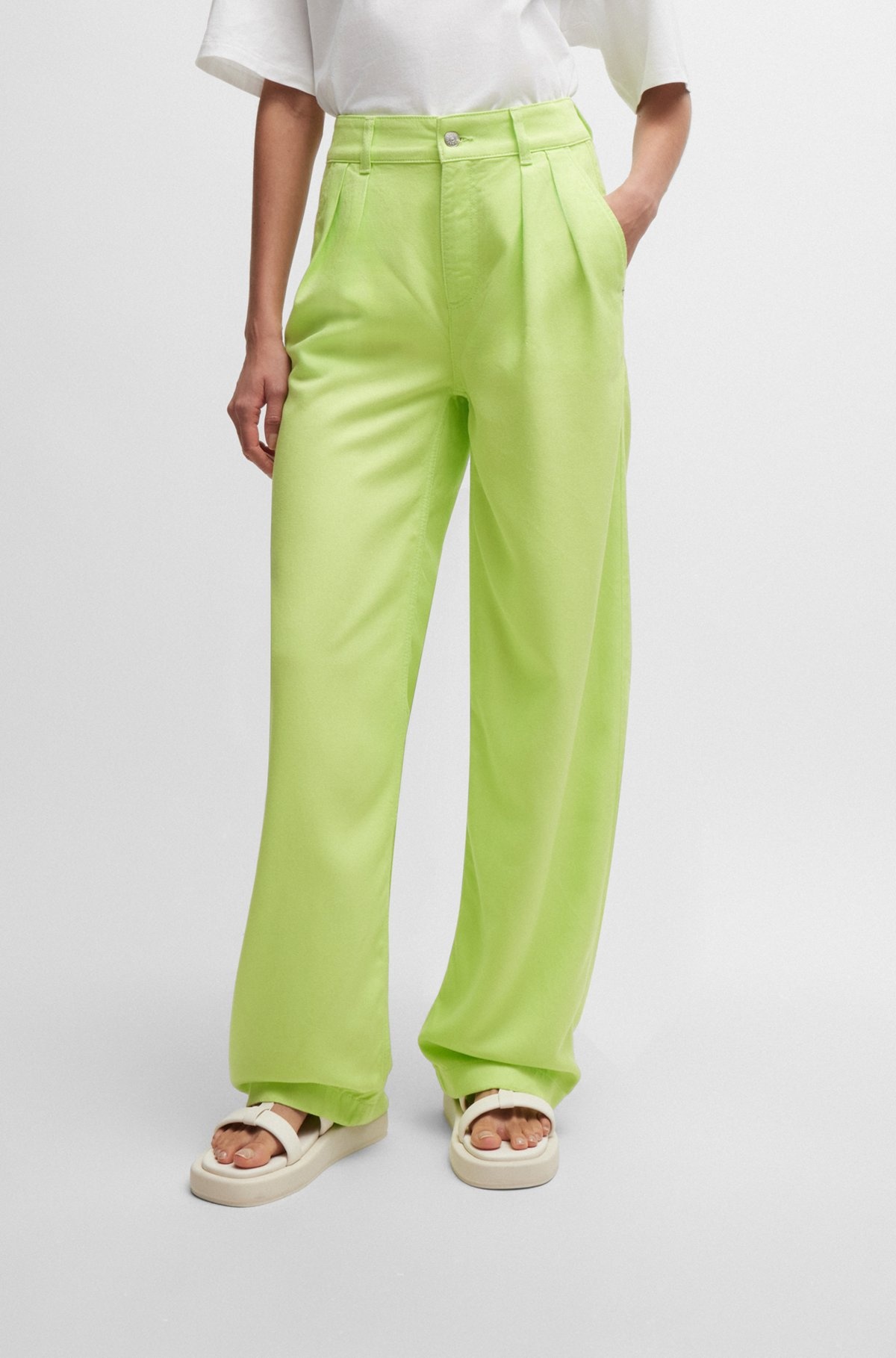 WIDE-LEG TROUSERS IN SOFT TWILL - 2