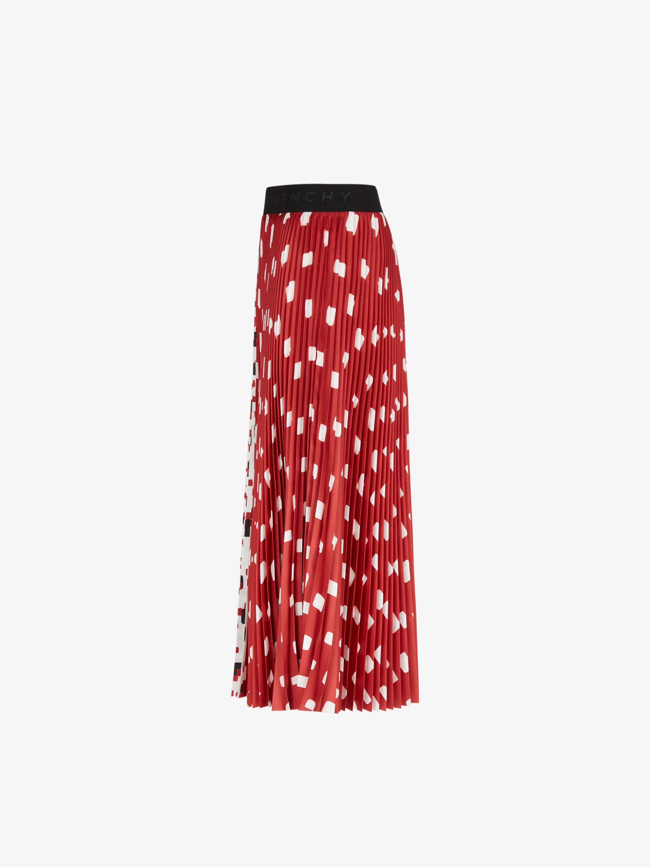 Two tone pleated skirt with geometrical print - 3