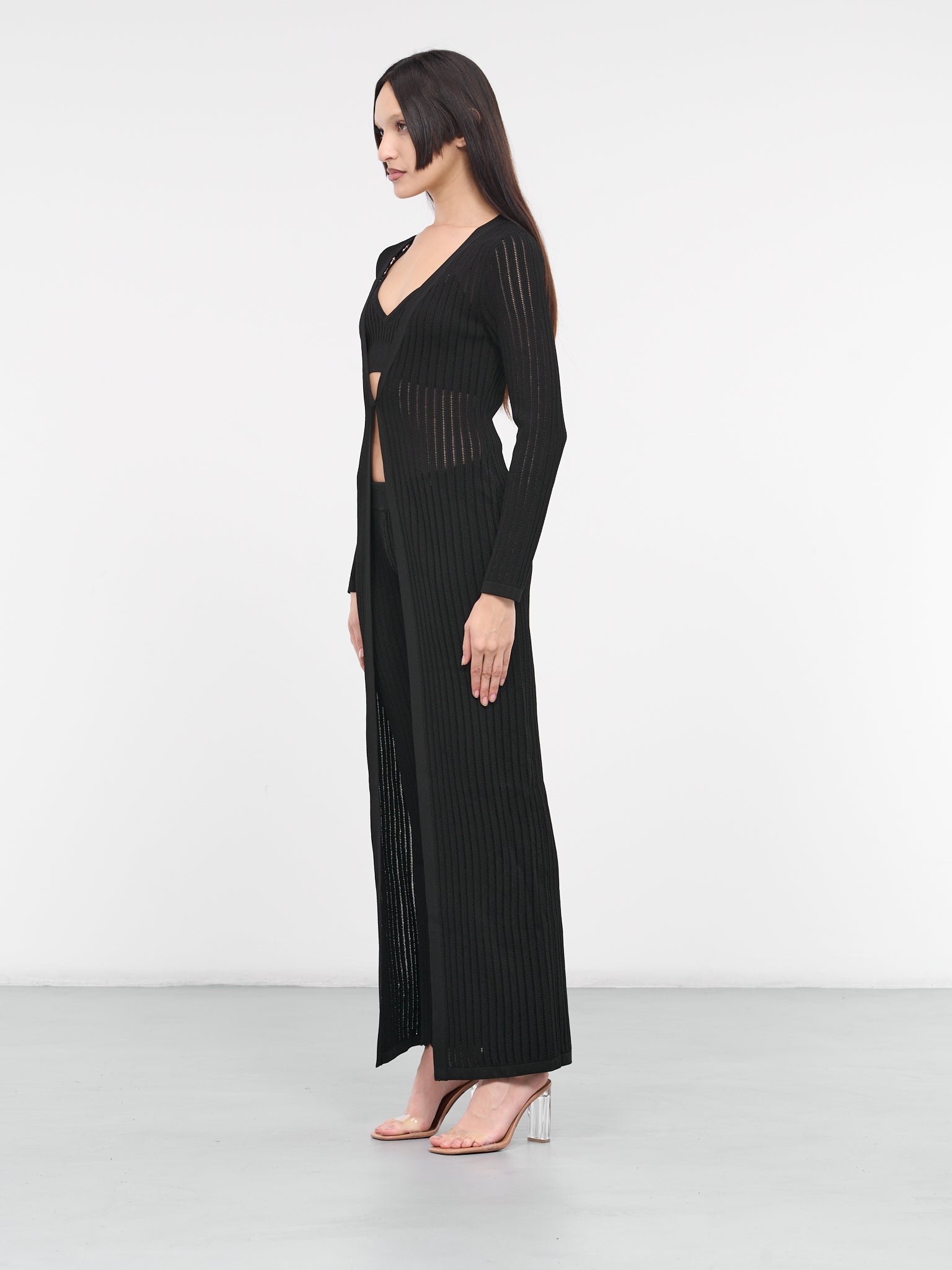 Rib-Knit Maxi Cardigan - 2