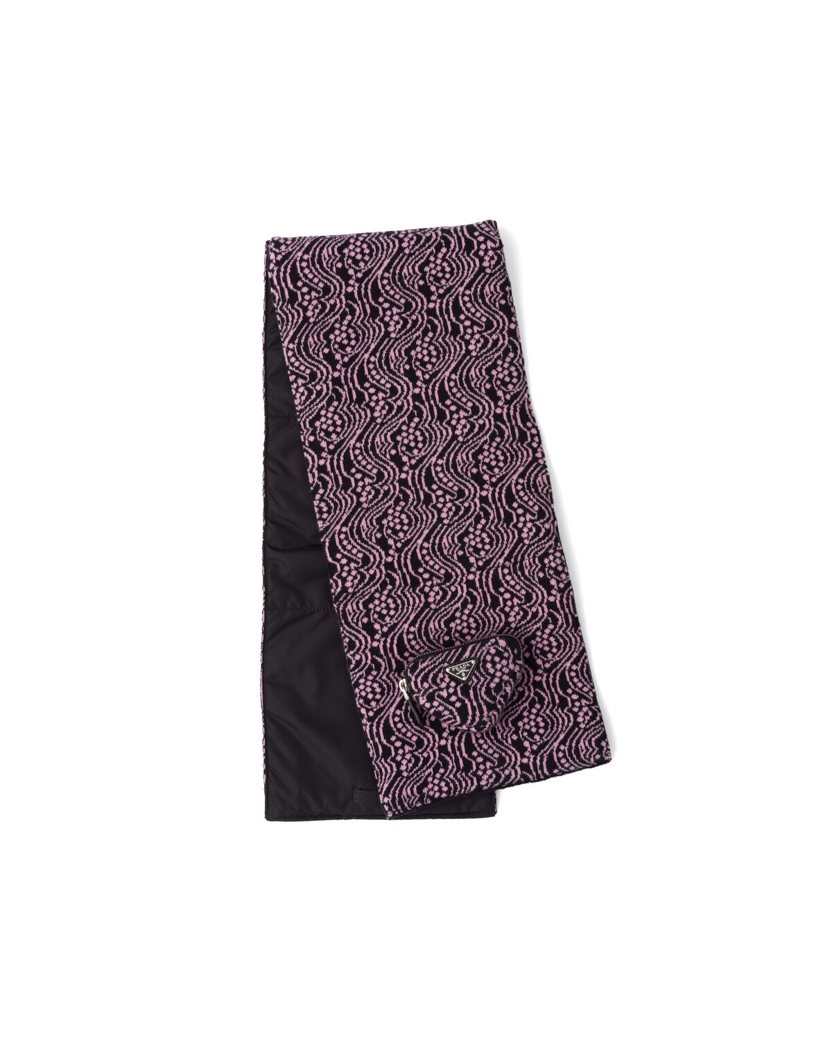 Reversible jacquard and Re-Nylon scarf 1