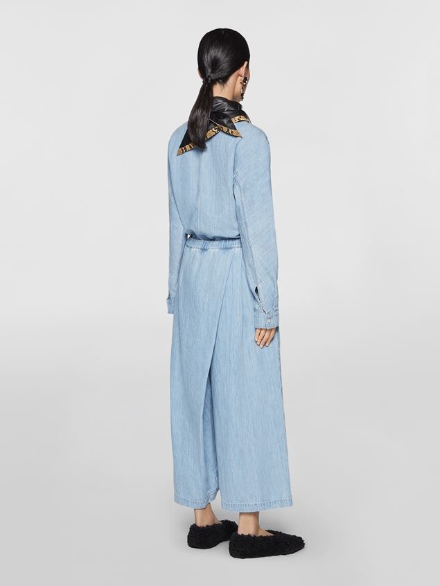 CHAMBRAY DENIM KARATE TROUSERS - 3