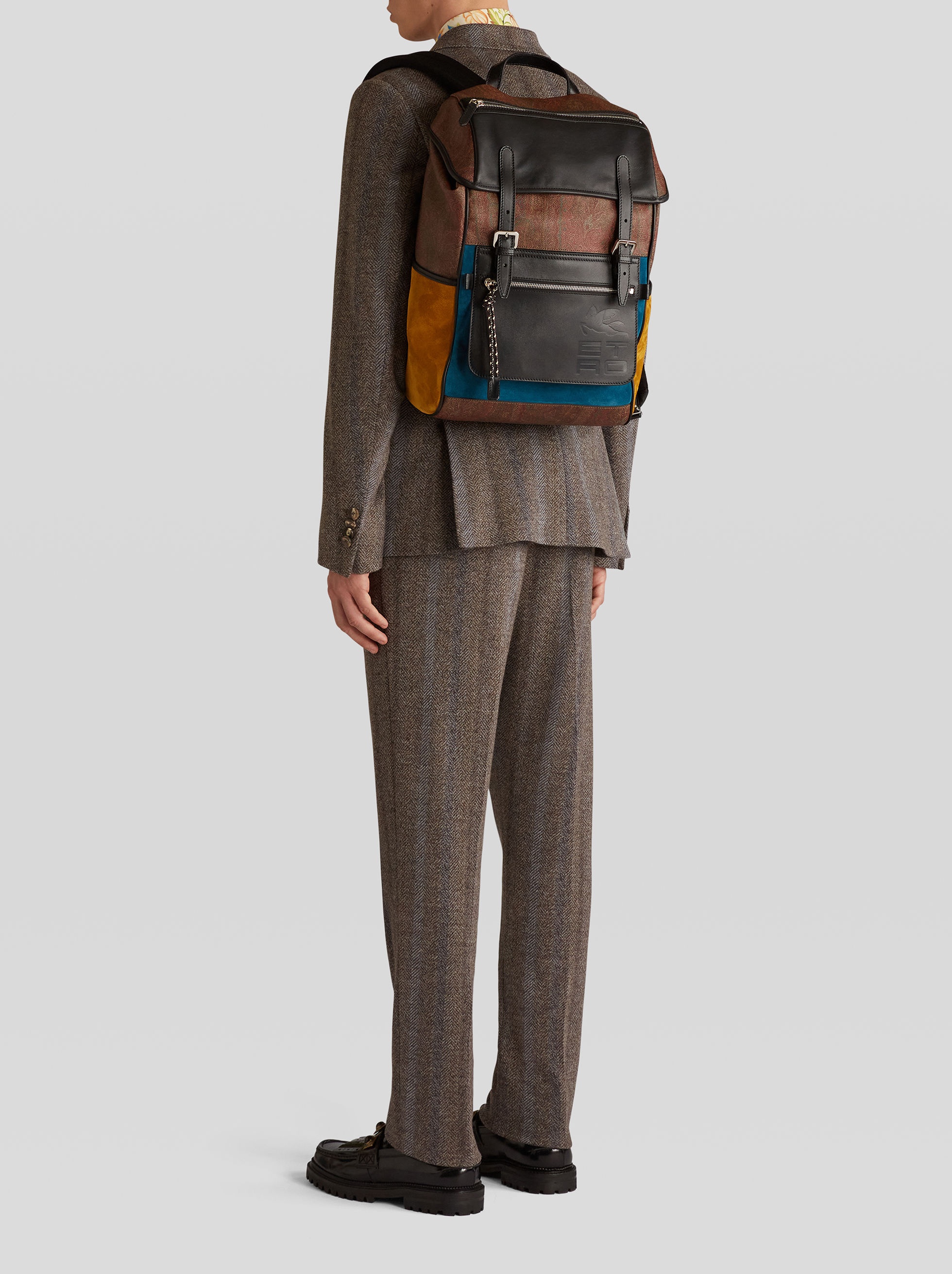 PATCHWORK BACKPACK WITH ETRO CUBE LOGO - 2