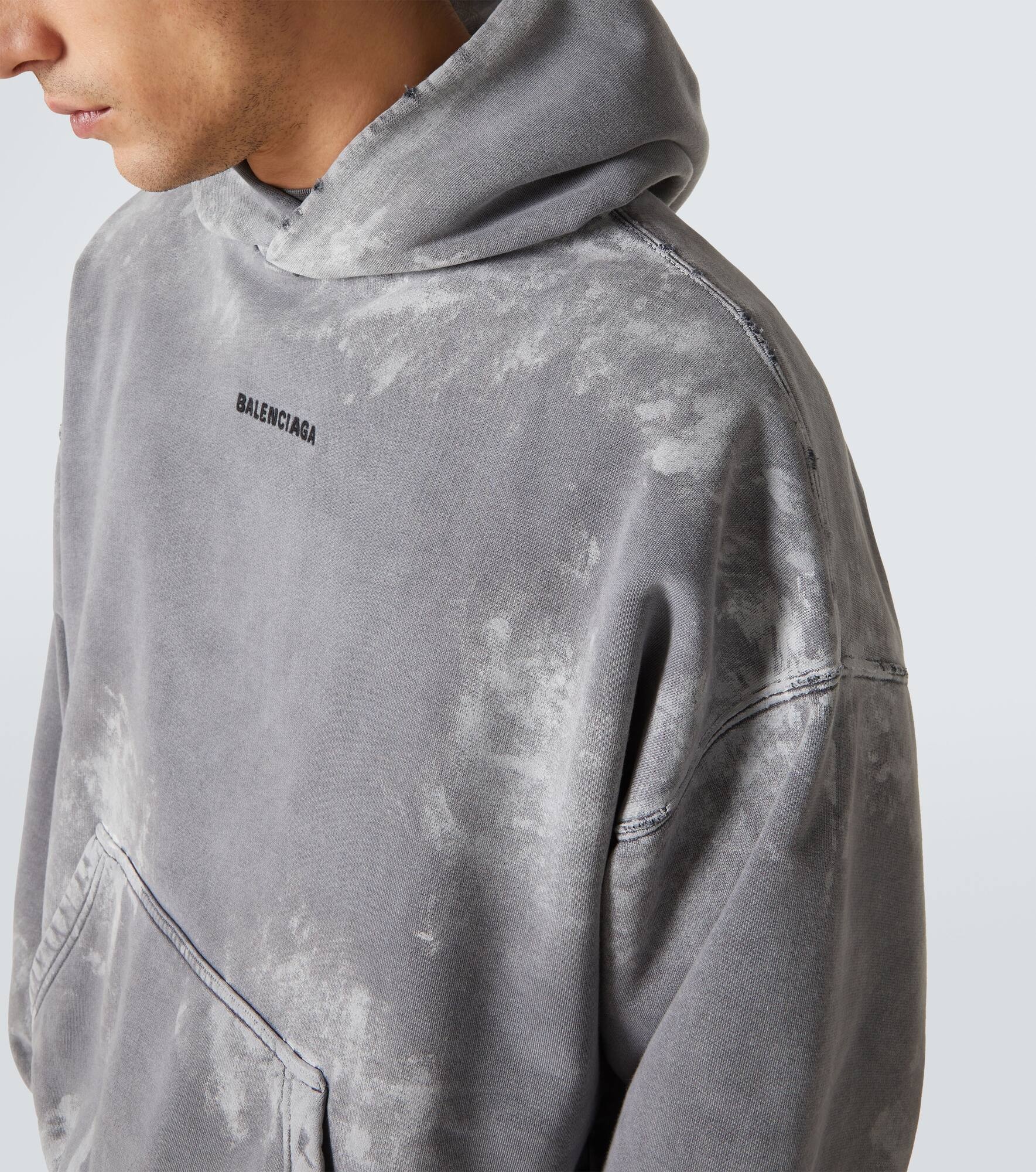 Distressed cotton jersey hoodie - 4