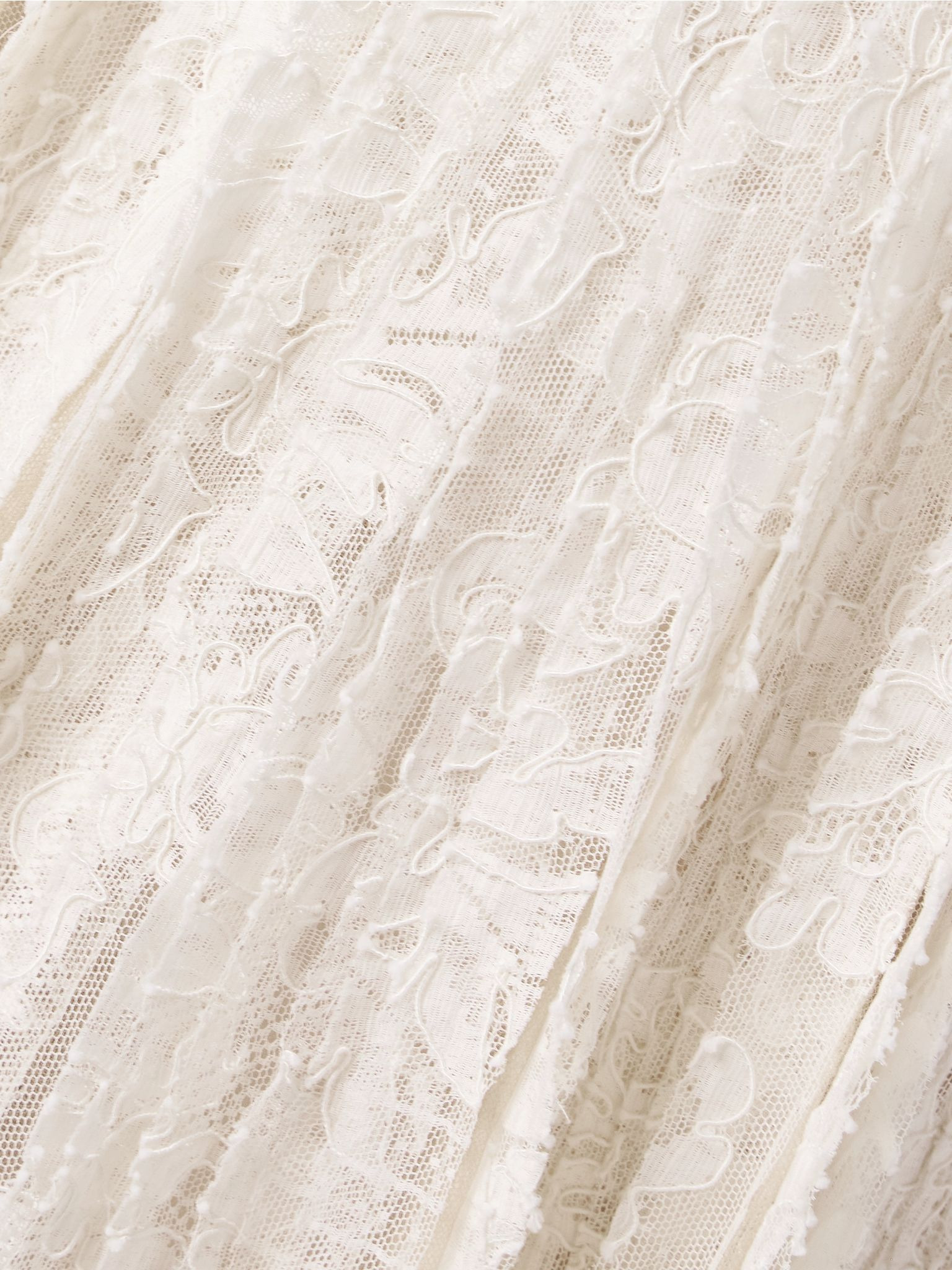 Marlow pintucked cotton-blend corded lace gown Off-white - 4