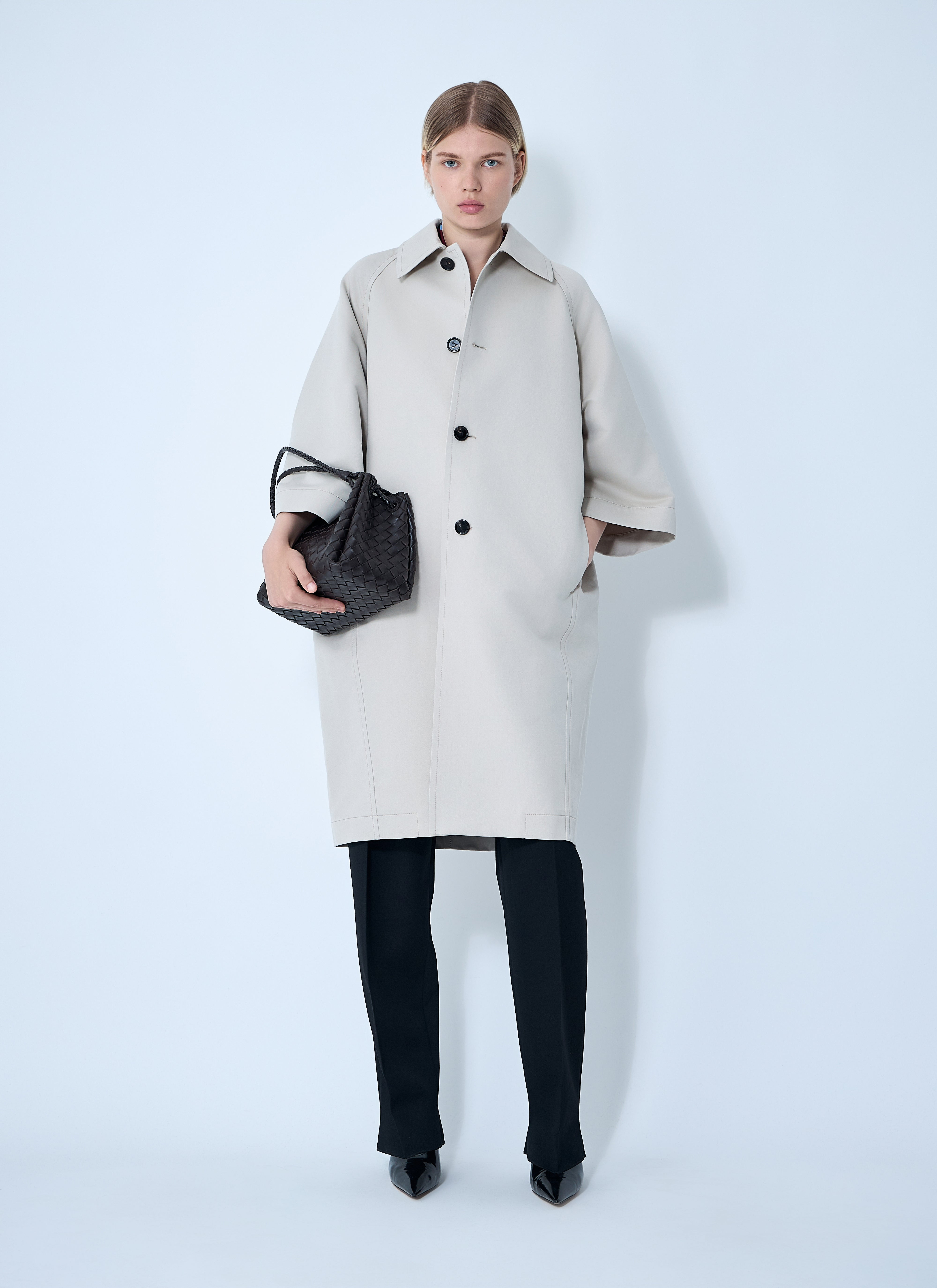 Bottega Veneta Women Silk-And-Cotton-Blend Coat - 2