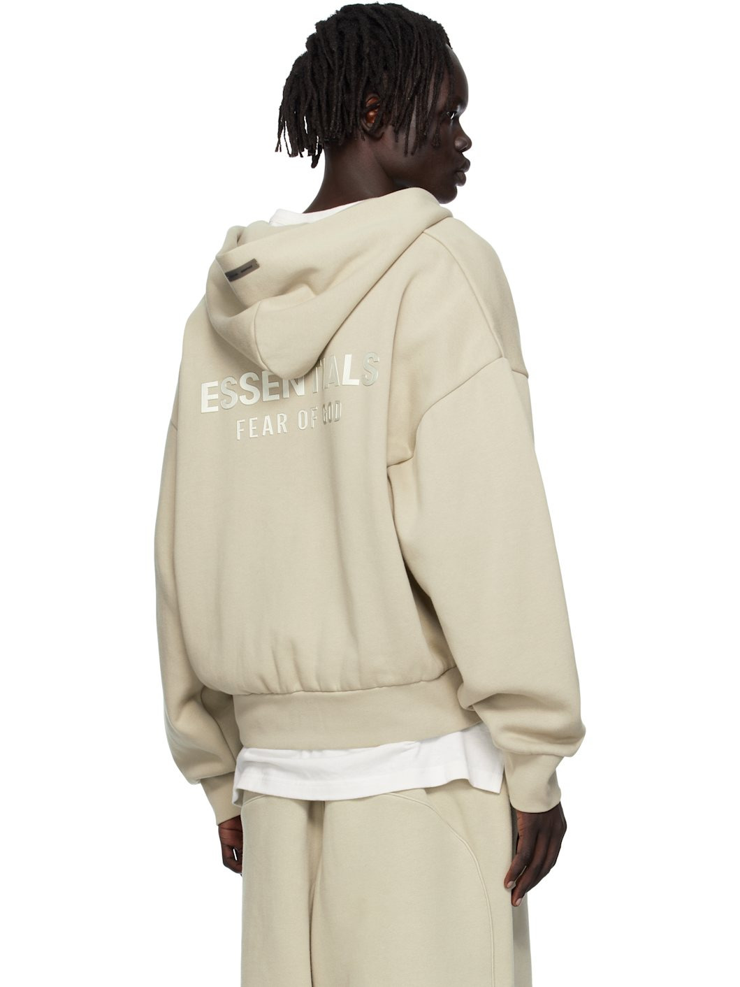 Taupe Classic Fit Fleece Zip-Up Hoodie - 3