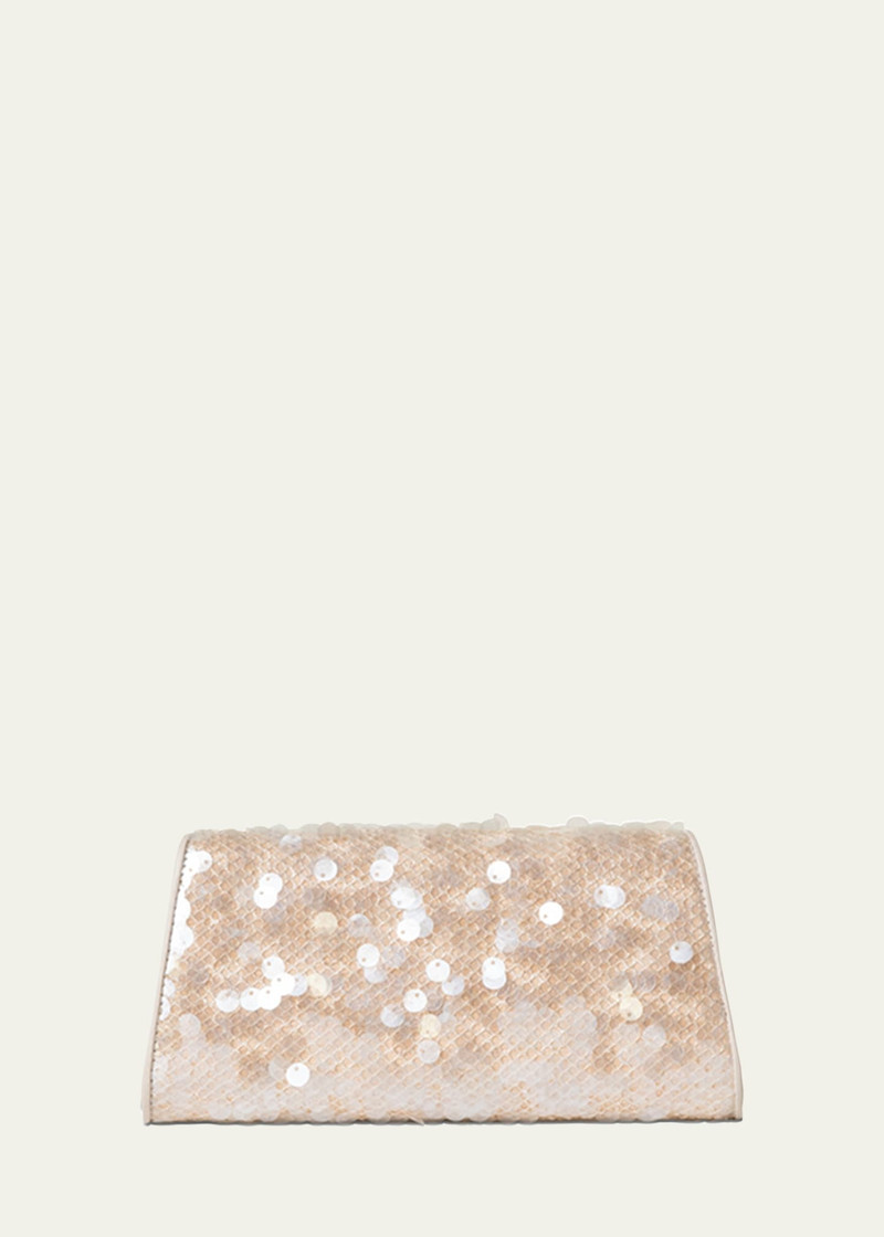 AKRIS Anouk Mini Sequined Trapezoid Clutch Bag outlook