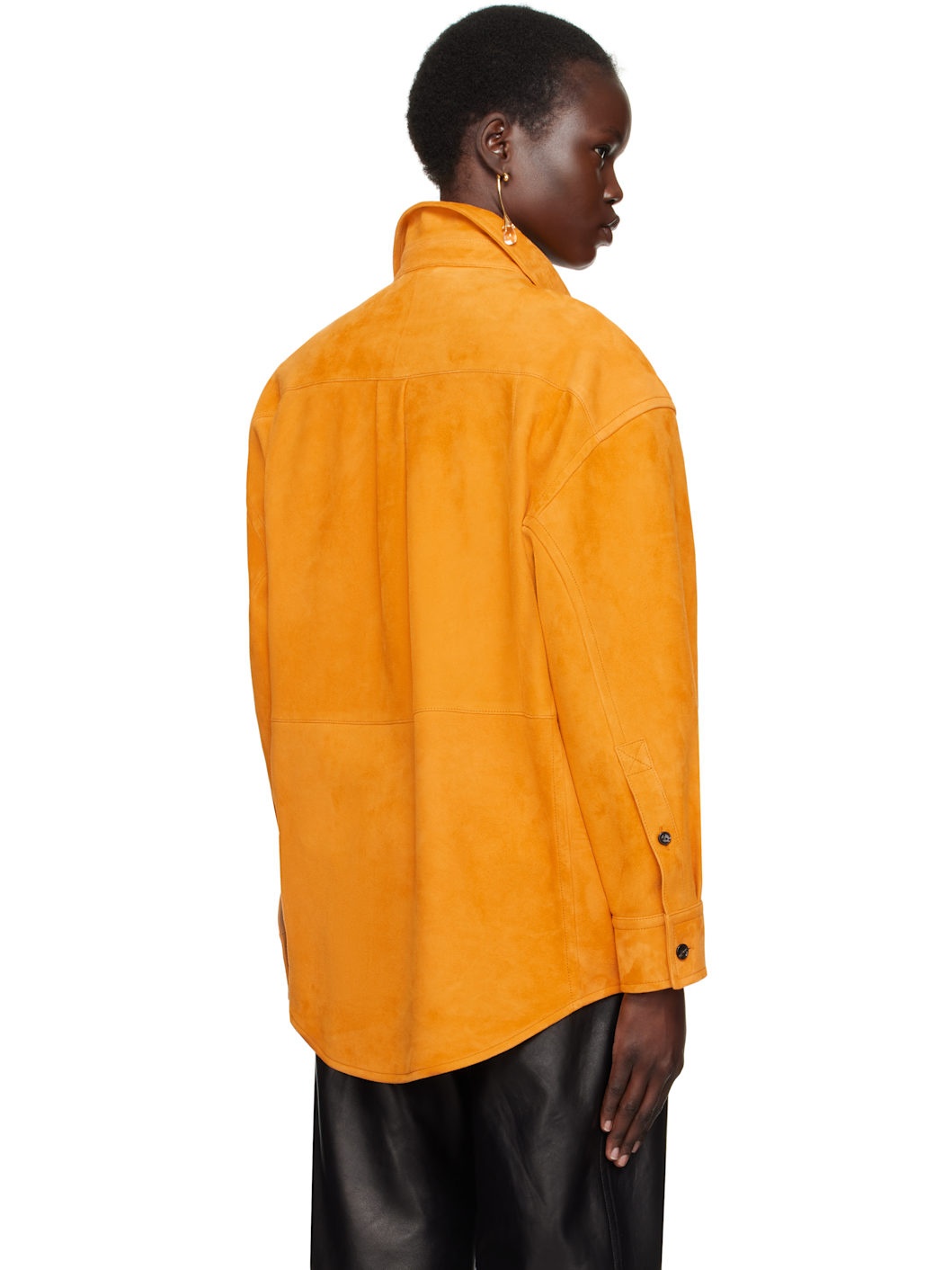 Orange Suede Leather shirt - 3