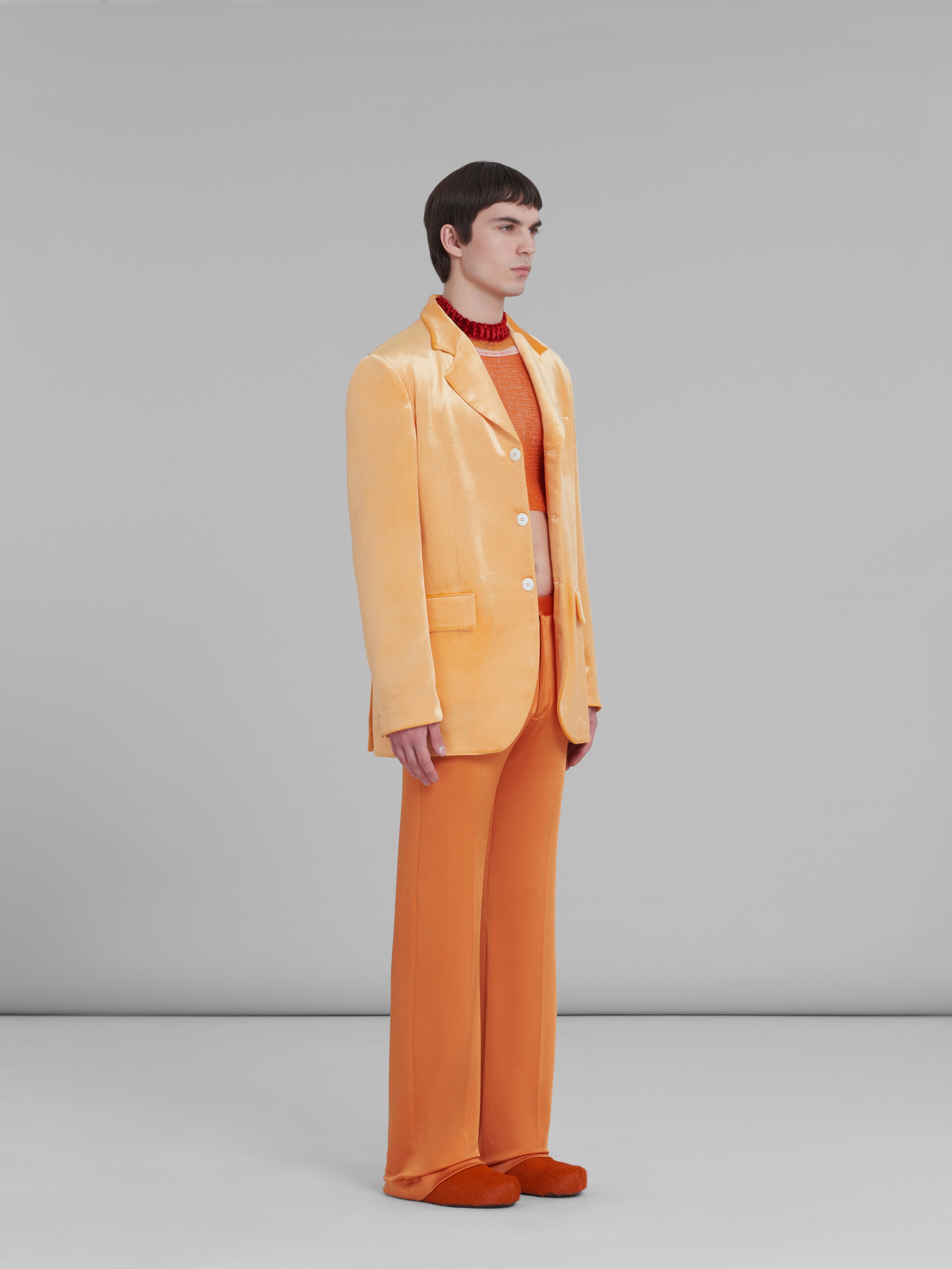 ORANGE WOOL-CASHMERE TOP WITH CUTOUT - 5