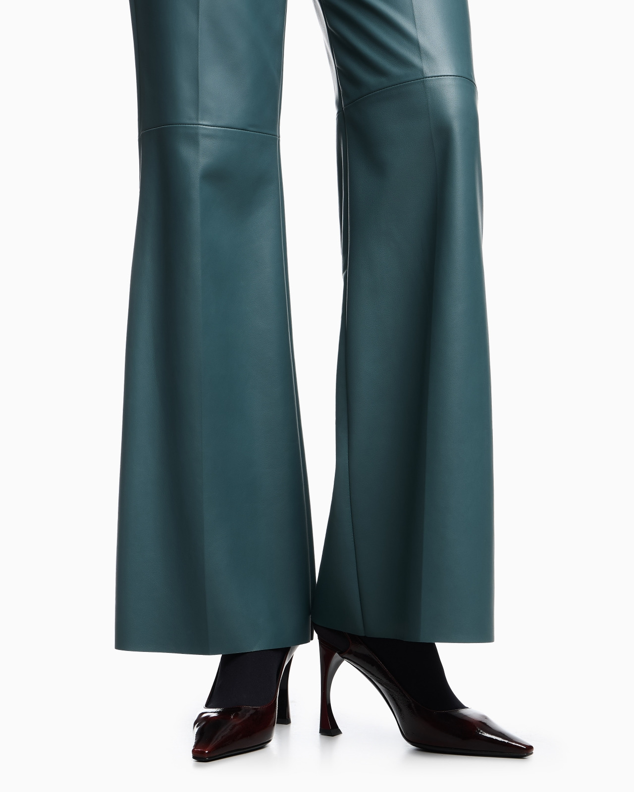 GLOVE-QUALITY LAMBSKIN NAPPA LEATHER PALAZZO TROUSERS - 5